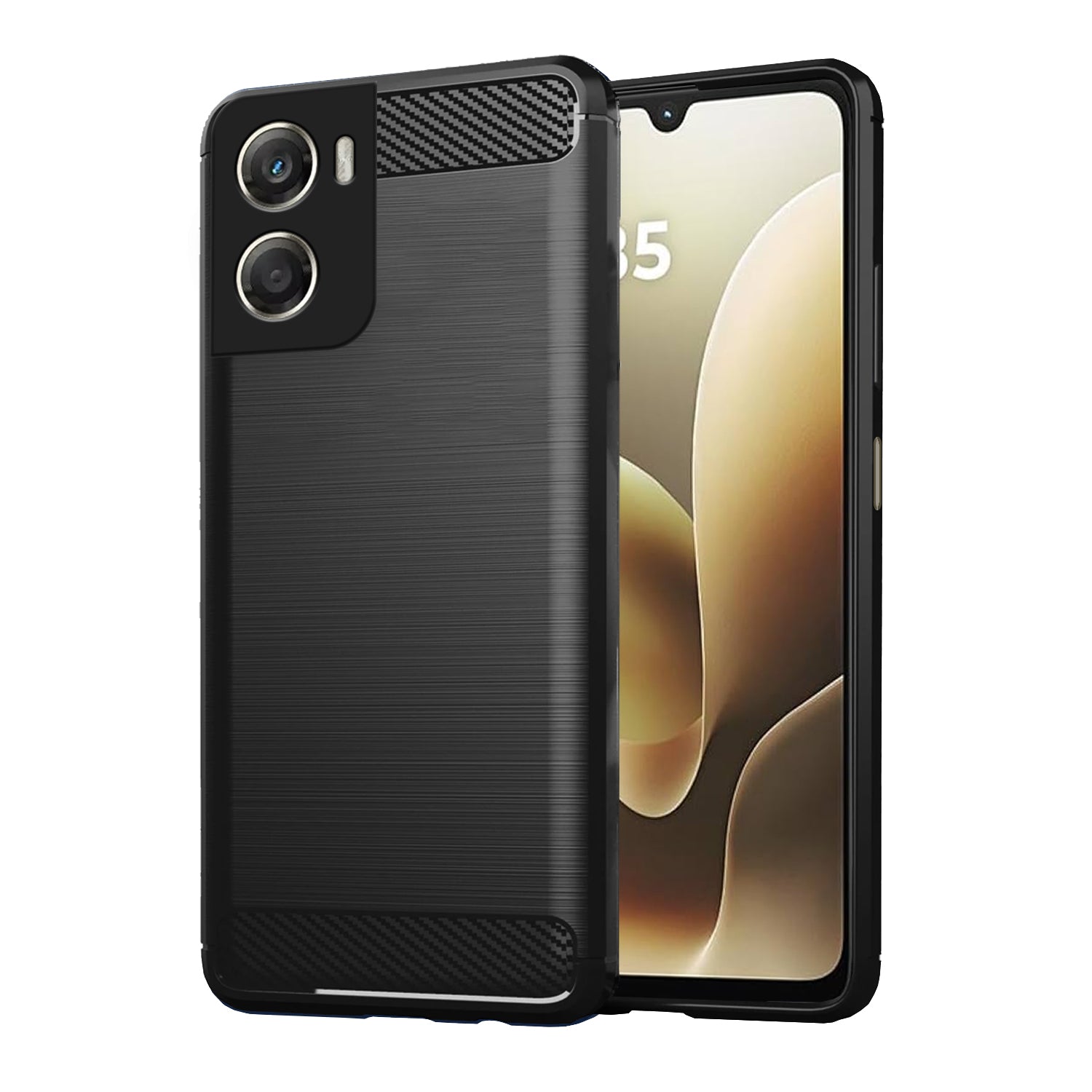 Pikkme Motorola Moto G06 Power Hybrid Carbon Fiber Back Cover - Black