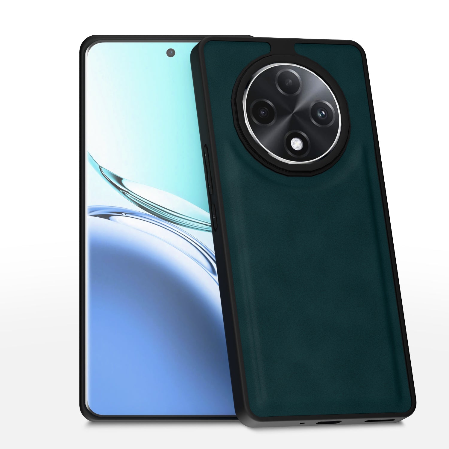 Oppo A3 Pro 5G Premium Leather Back Cover by Pikkme - Green