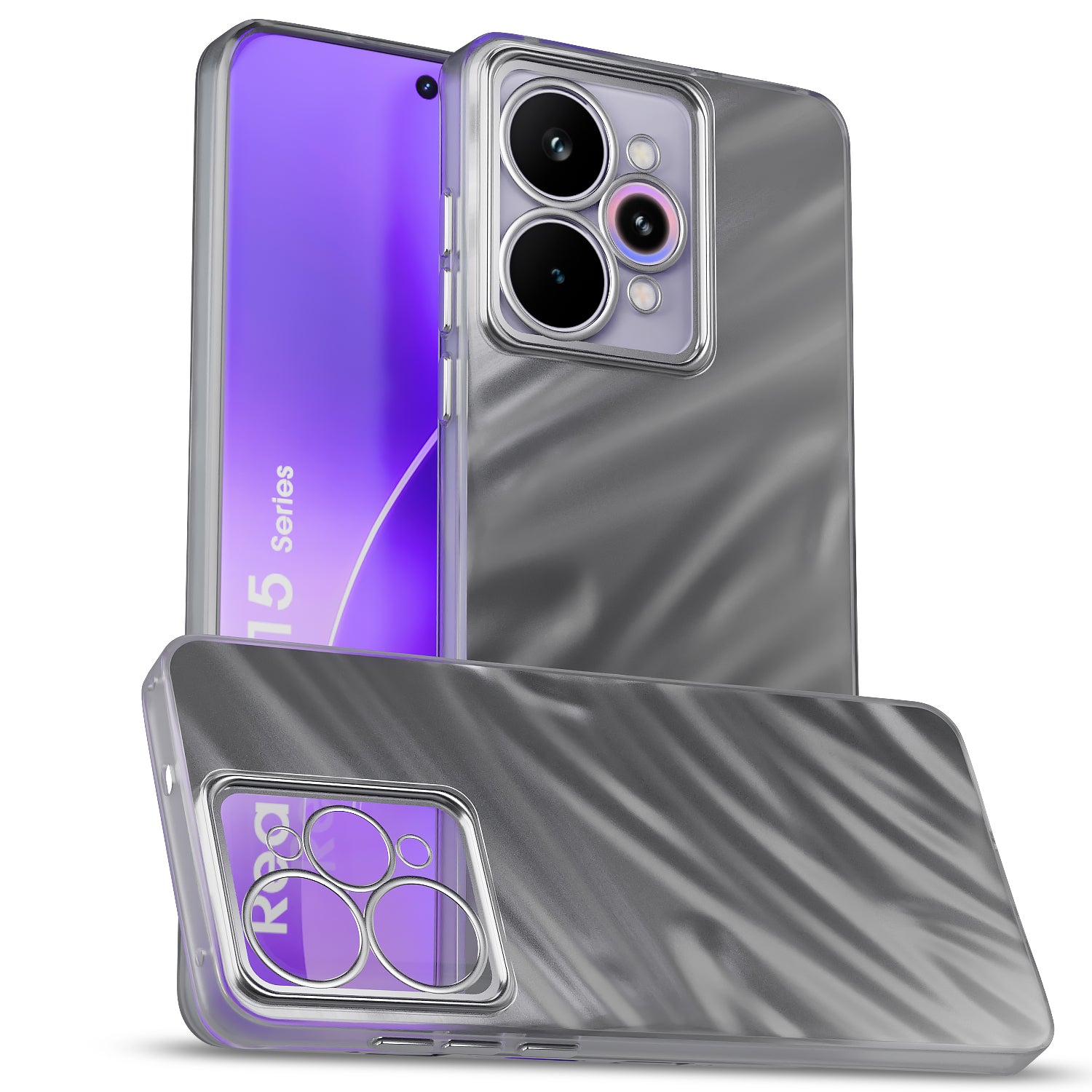 Pikkme Realme 15 Pro 5G Swirl Design Silver Forest Back Cover - Silver
