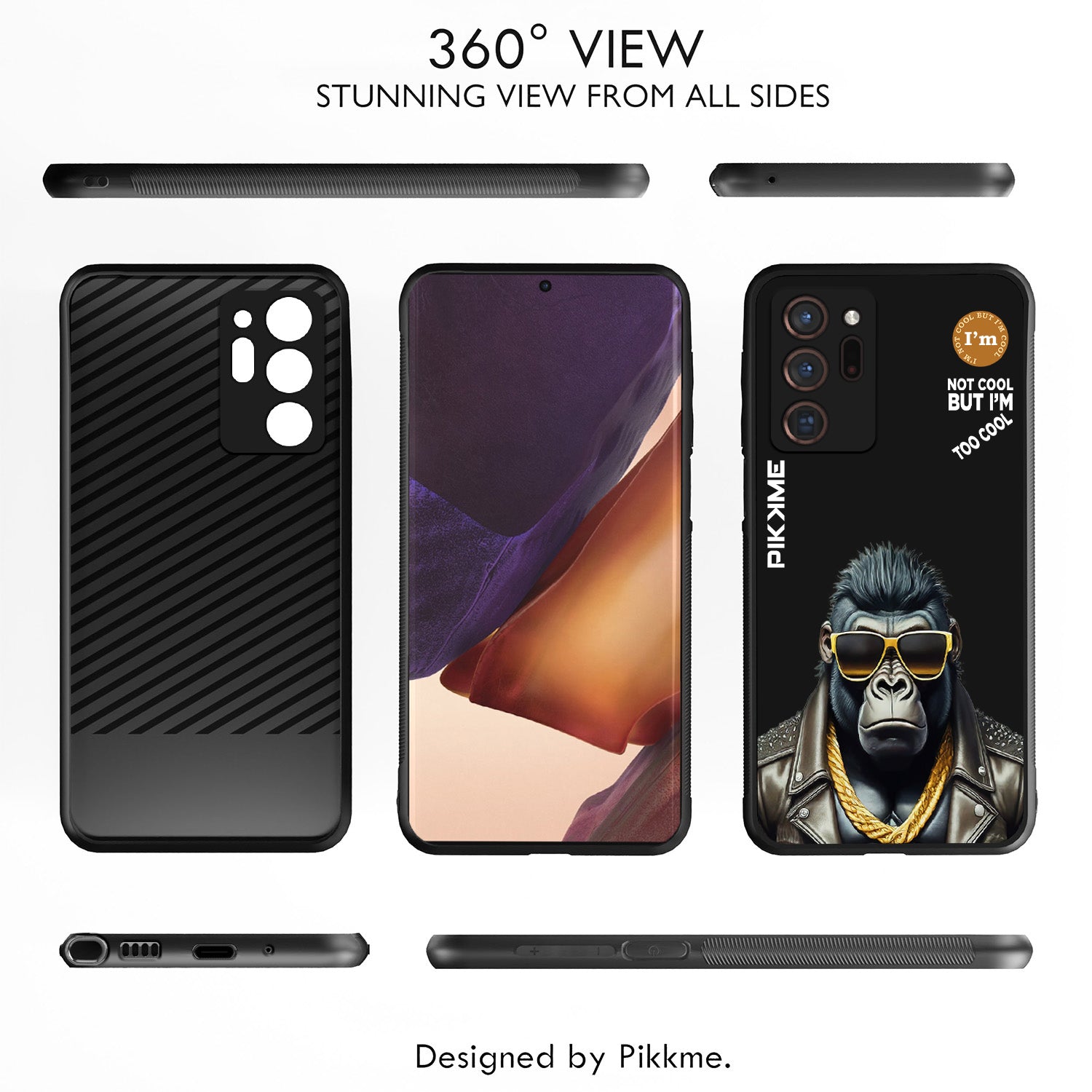 Pikkme Black Gorilla Swag Samsung Galaxy Note 20 Ultra Nim2 Back Cover (Design 07)