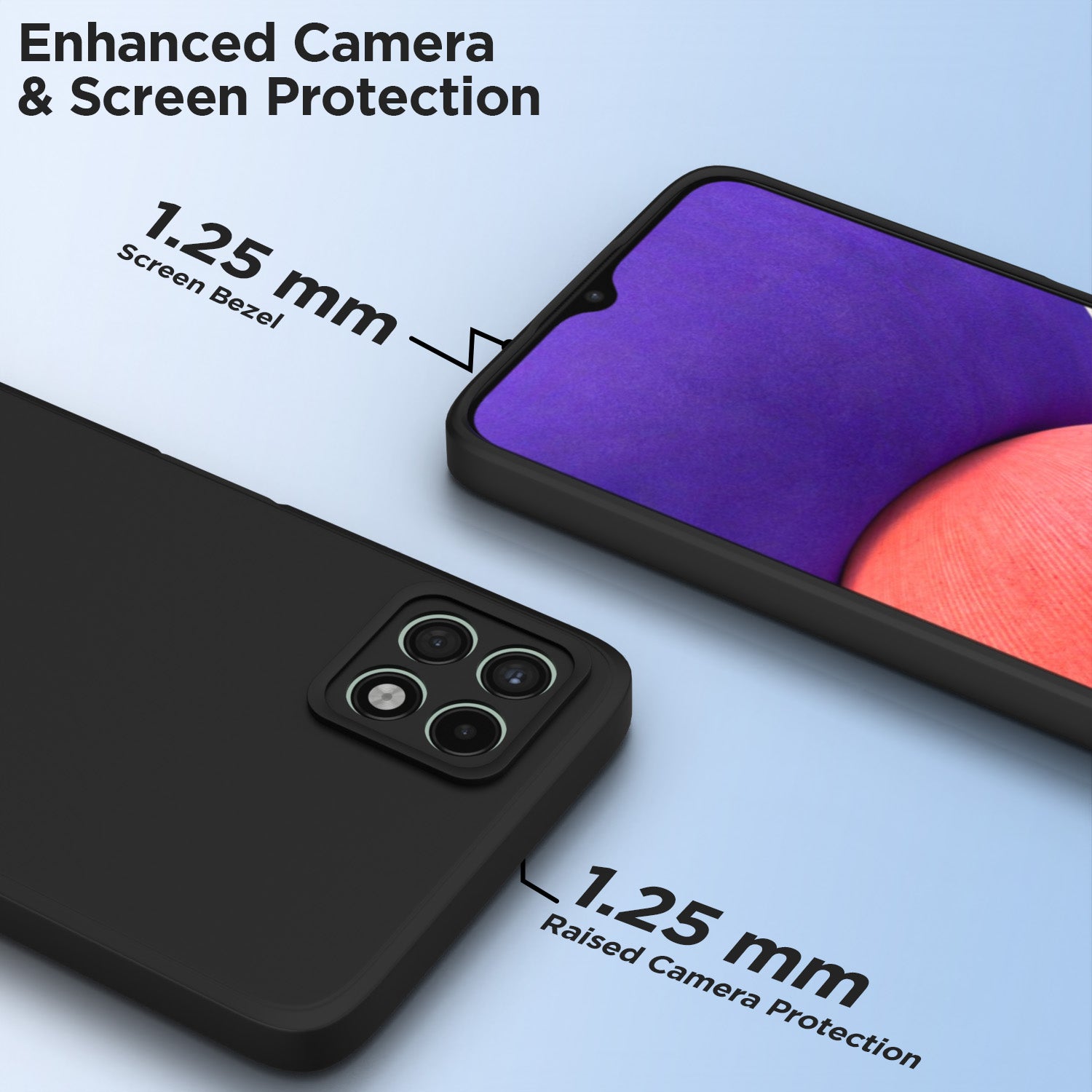Pikkme Samsung Galaxy A22 5G Liquid Silicone Back Cover | Black