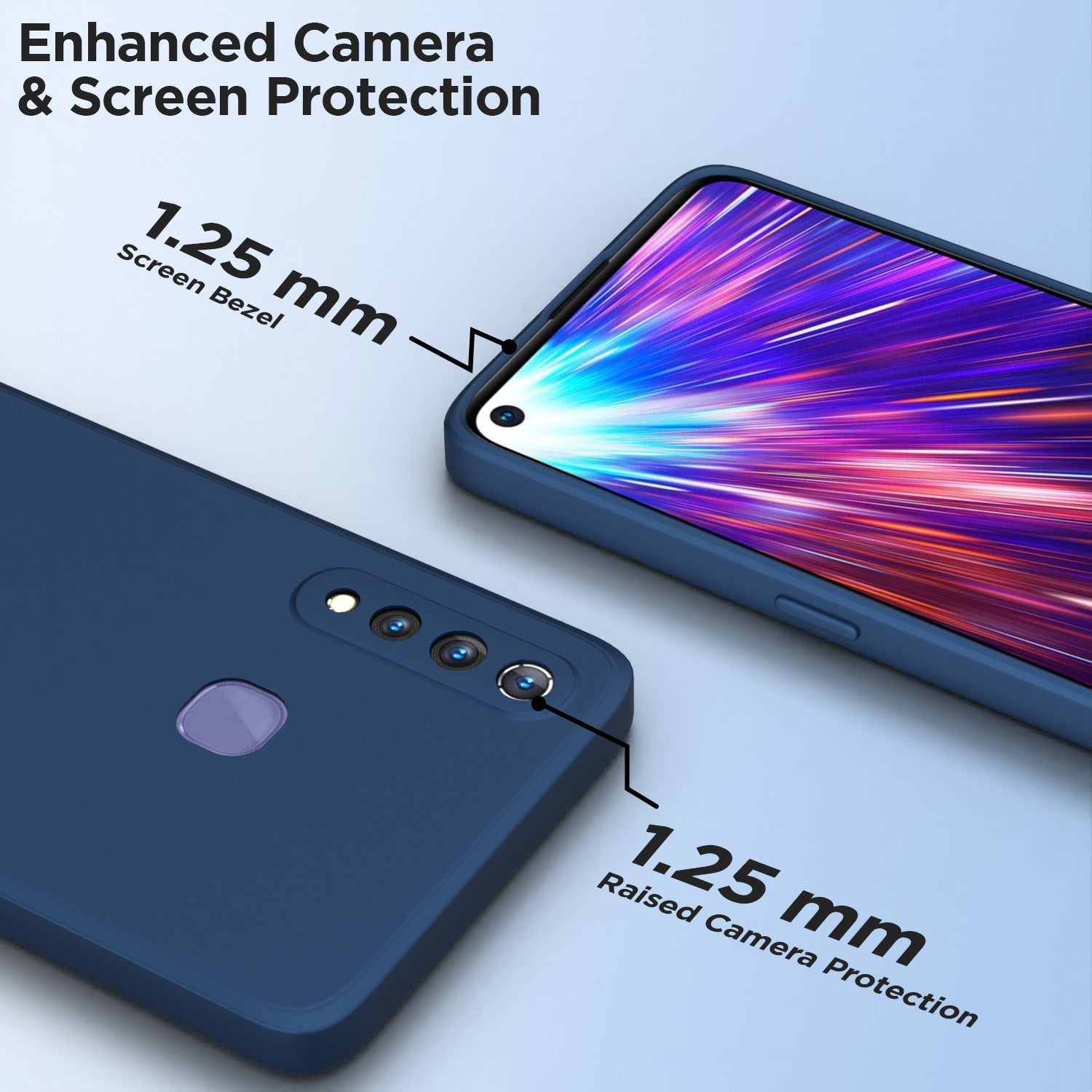 Pikkme Vivo Z1 Pro Soft Matte Silicone Shockproof Case | Blue