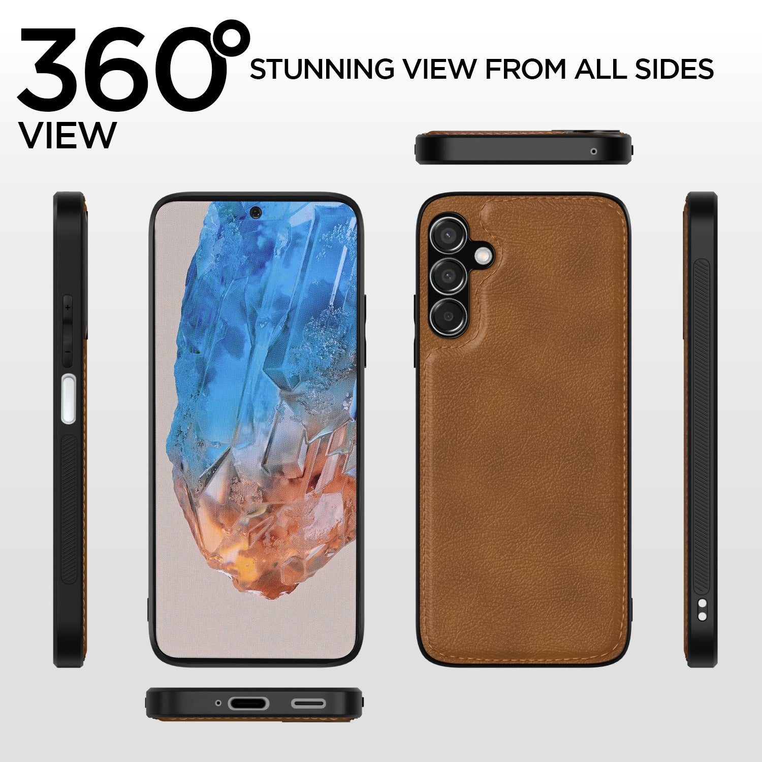 Pikkme Samsung Galaxy M35 5G Leatherback Back Case | Brown