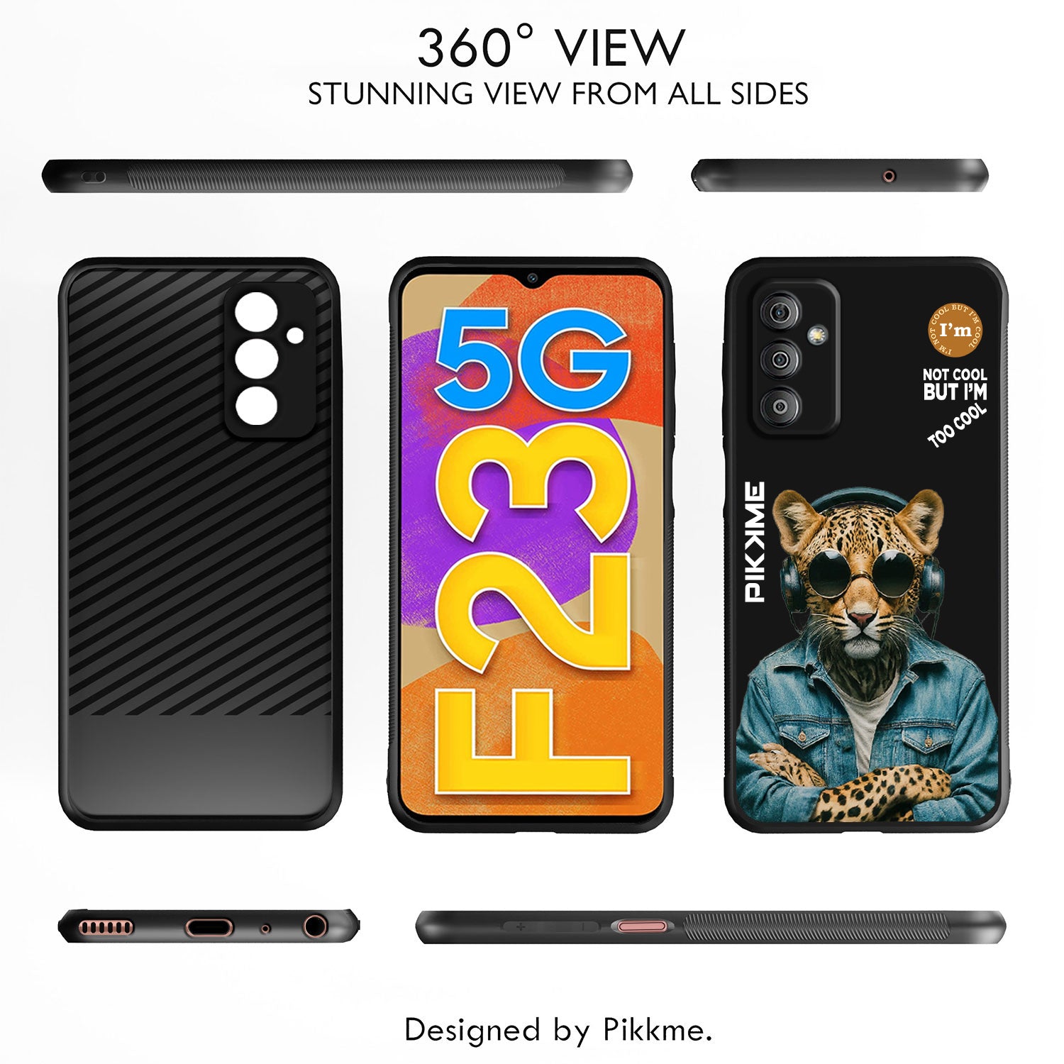 Pikkme Stylish Black Leopard Swag Samsung Galaxy F23 5G Back Cover (Design 04)