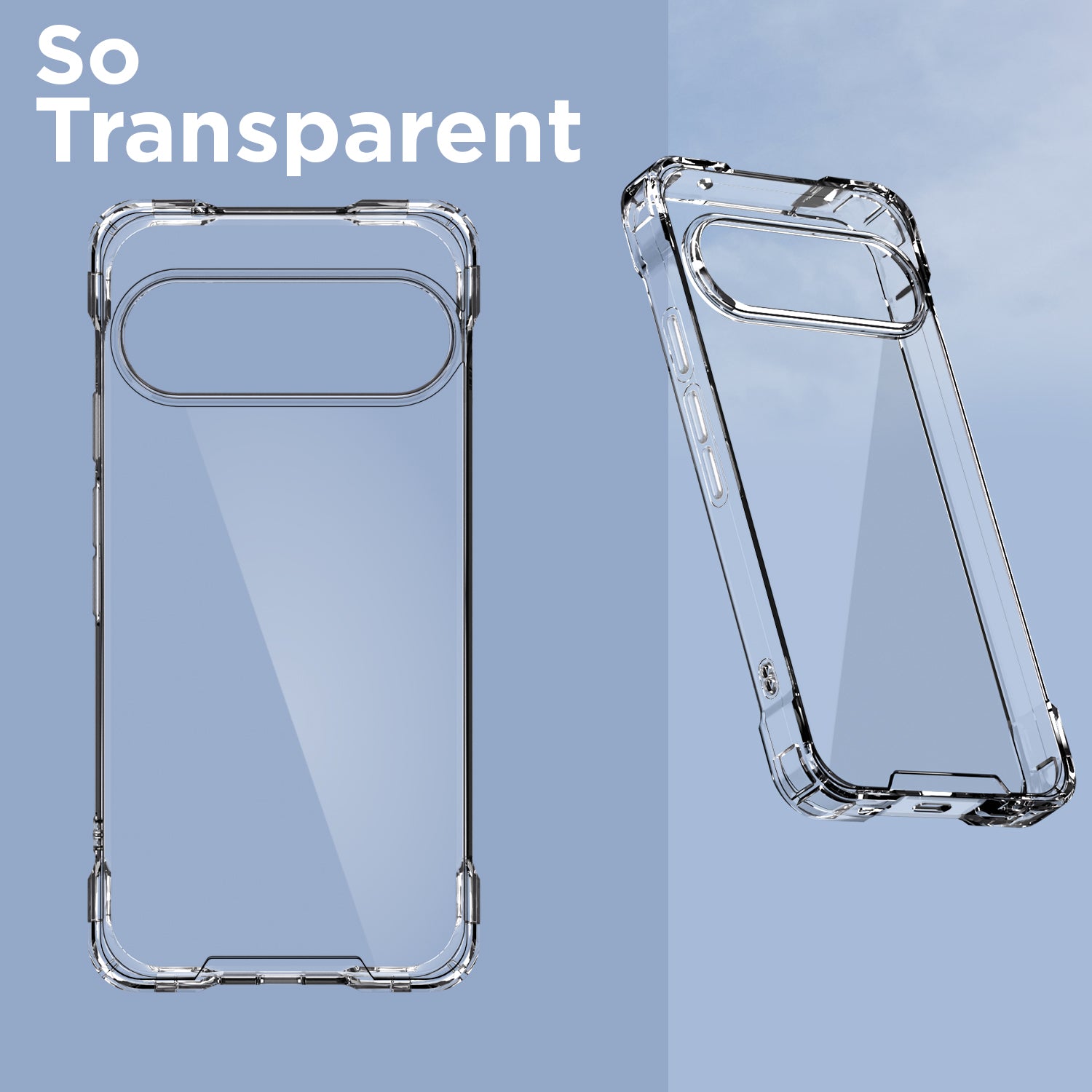 Pikkme Google Pixel 10 Pro PC + TPU Crystal Clear Back Cover (Transparent)