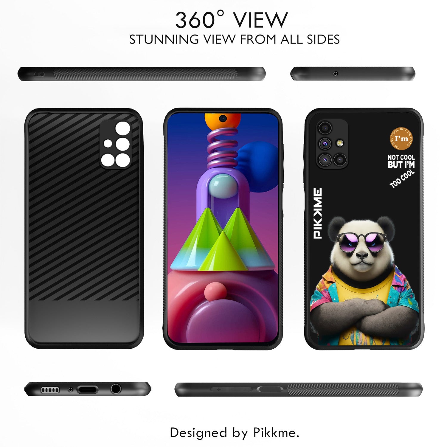 Pikkme Black Panda Swag Samsung Galaxy M51 Nim2 Back Cover (Design 05)