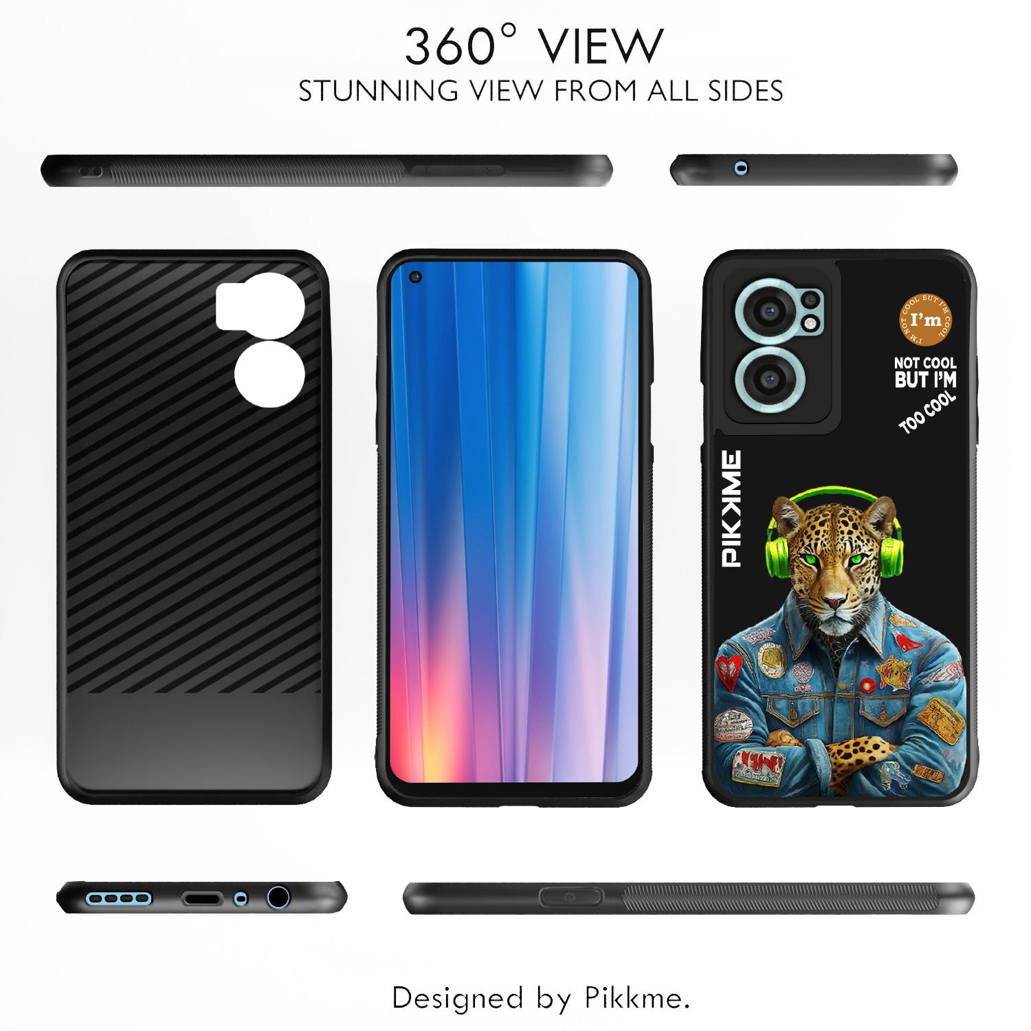 Pikkme Back Cover Pc Tpu + Printed Cool Funky Stylish Black Leopard Swag Raised Edges Camera Protection |Bumper Case For OnePlus Nord Ce 2 5G