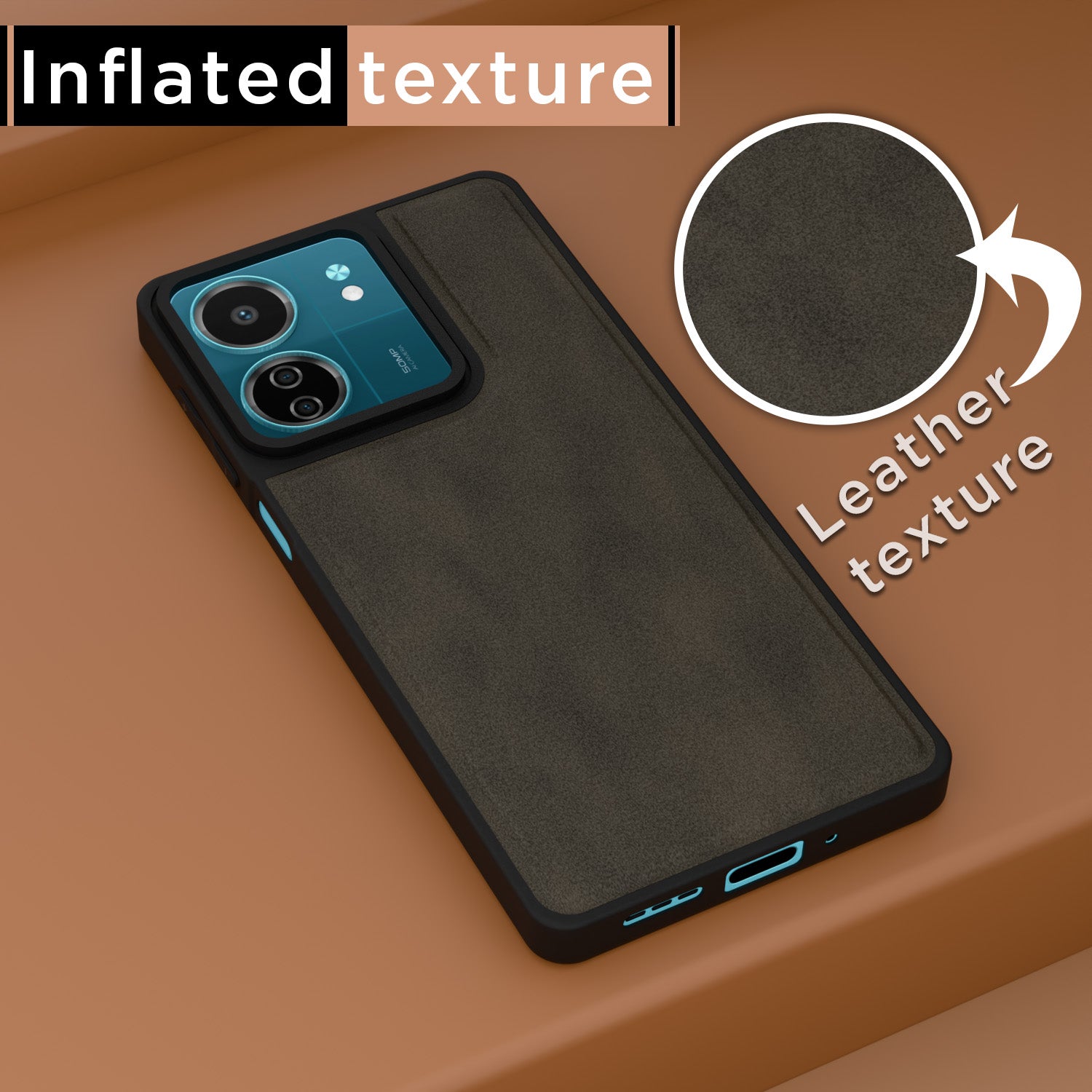 Pikkme Redmi 13C 5G Premium Leatherback Case (Brown)