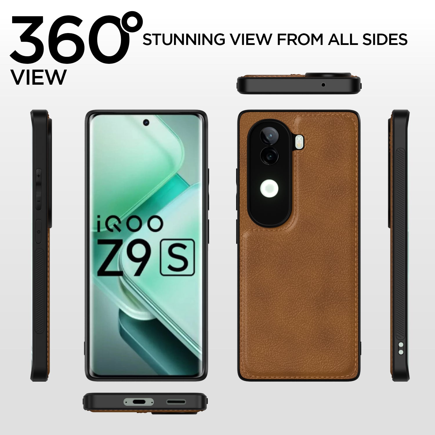 Pikkme Vivo V40e / iQOO Z9s 5G Leather Back Case | Brown