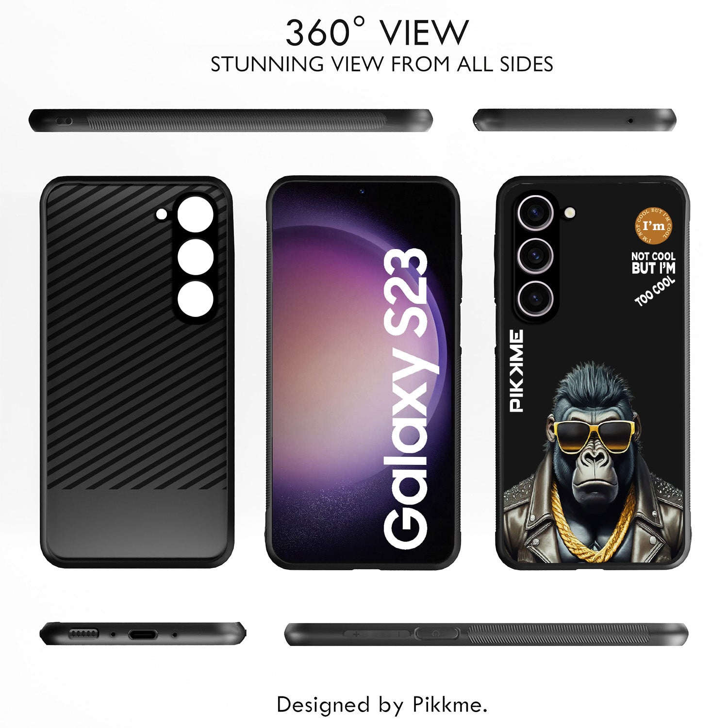 Pikkme Black Gorilla Swag Samsung Galaxy S23 5G NIm2 Back Cover (Design 07)