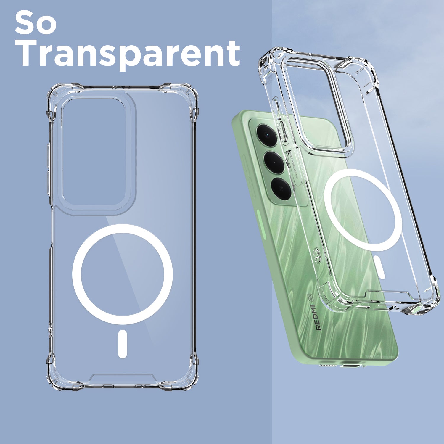 Redmi 15 5G MagSafe mobile cover in transparent mag-safe by Pikkme – photo 2