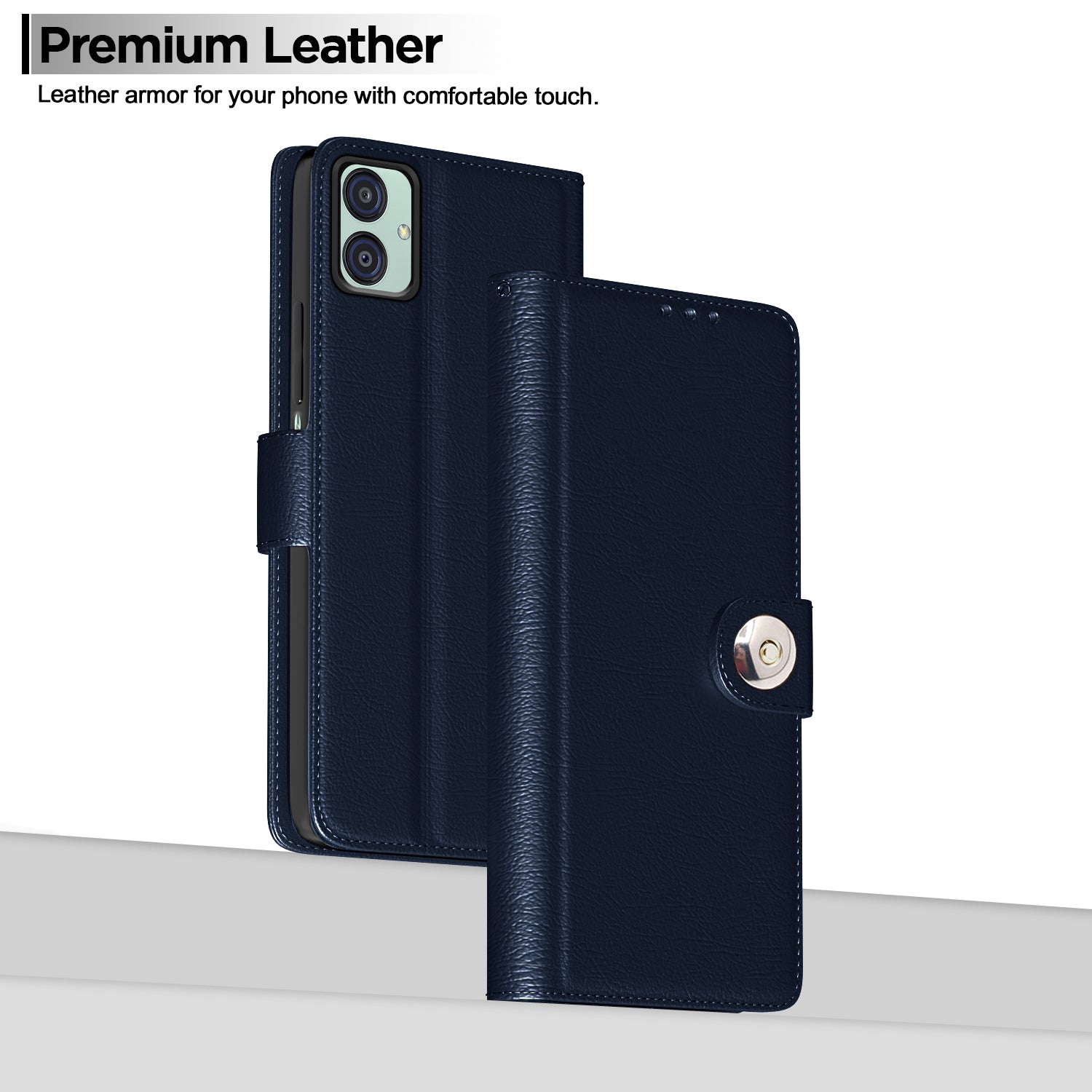 Pikkme Samsung Galaxy M04 / F04 / A04e Button Flip Cover (Blue)