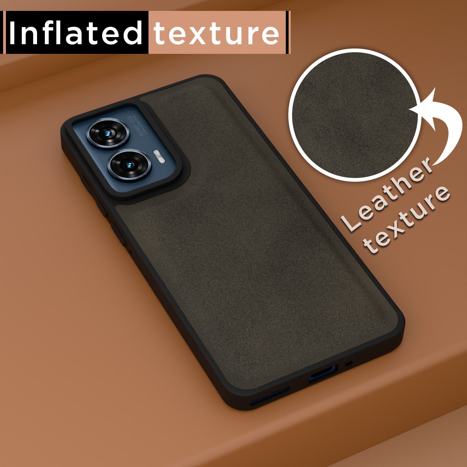 Pikkme Motorola Moto Edge 50 Fusion 5G Premium Super Soft-Touch Leatherback Case (Brown)