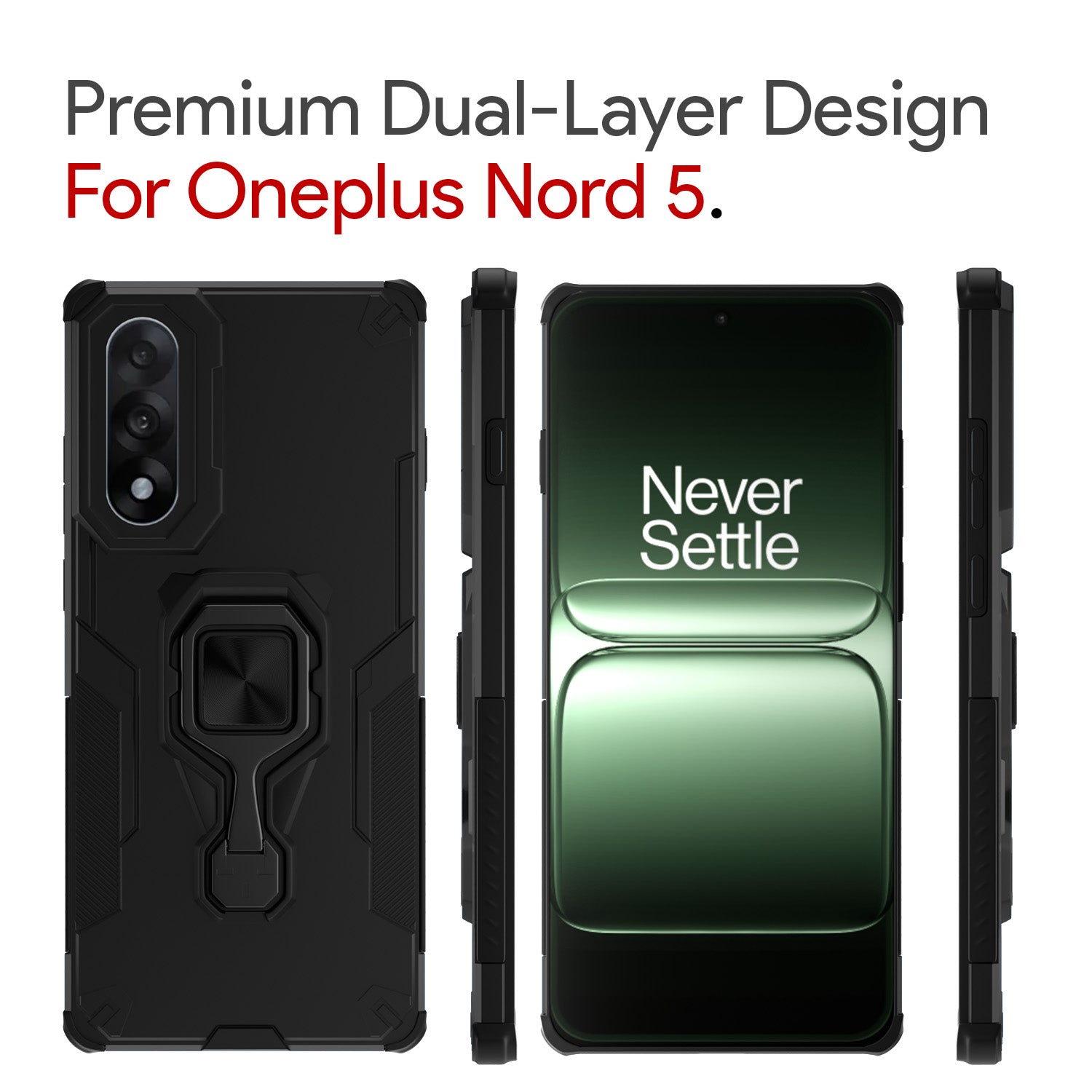 Black D15 Tough Armor mobile back cover for OnePlus Nord 5 5G – Pikkme – photo 2