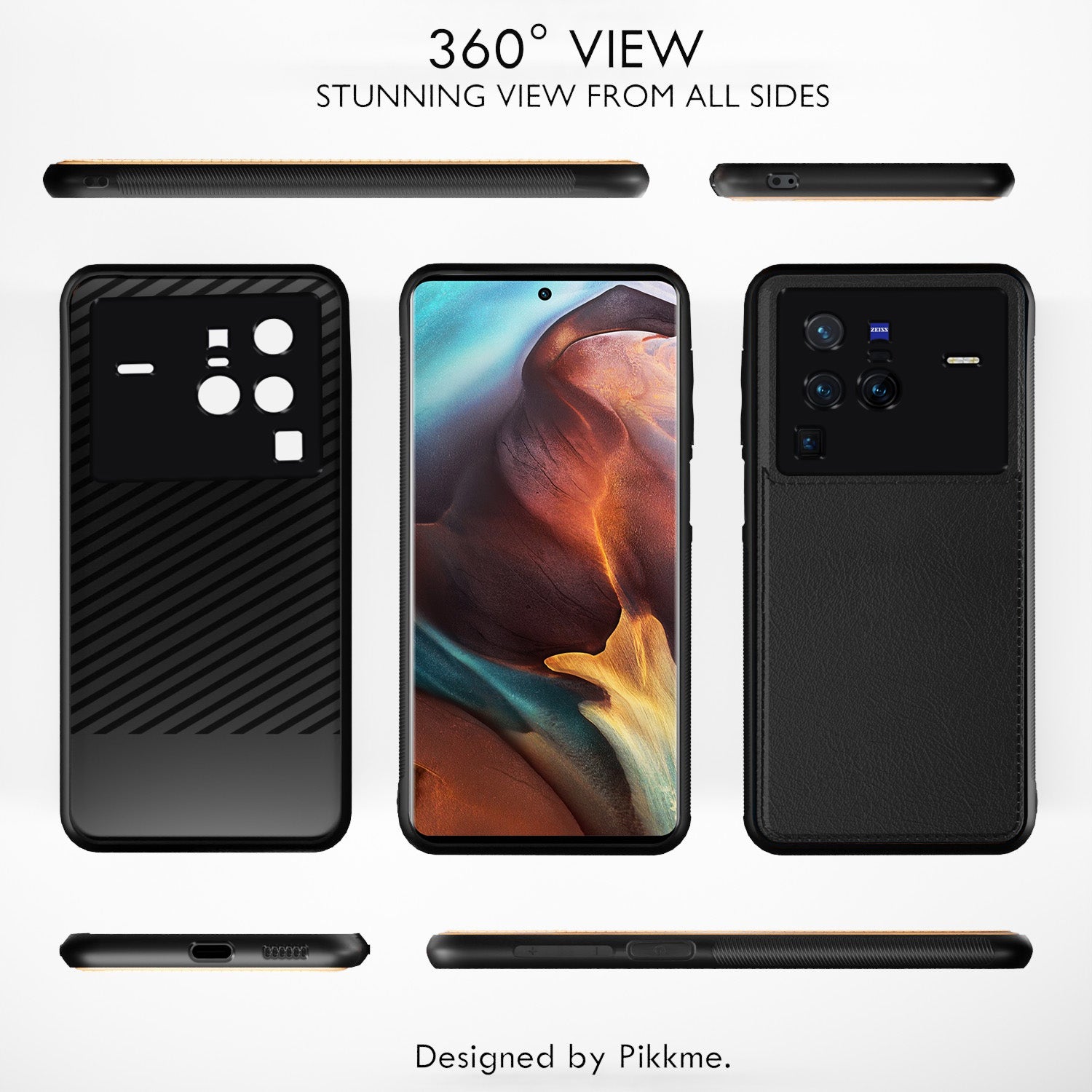 Pikkme Vivo X80 Pro Leatherback Back Case | Black