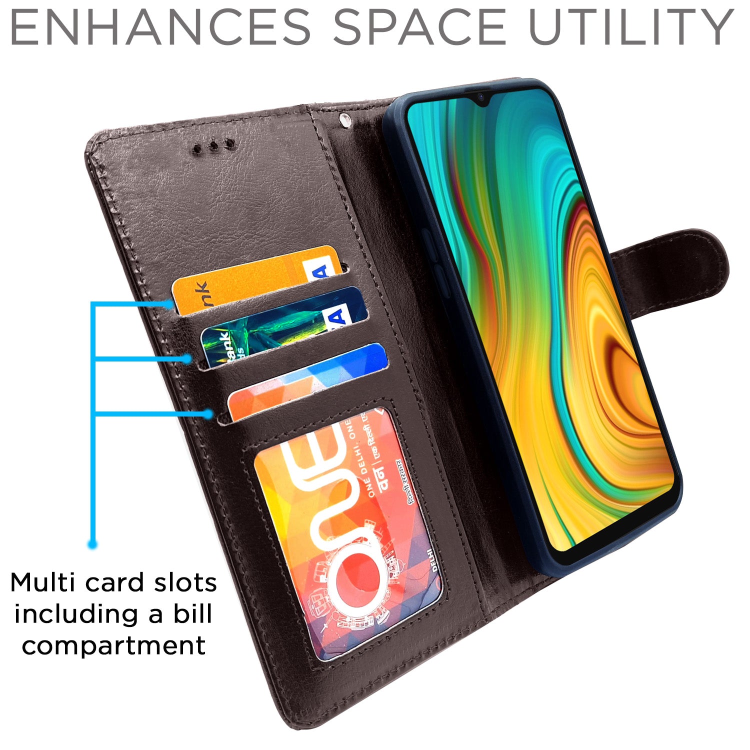 Pikkme Realme C3 Vintage Flip Cover | Coffee