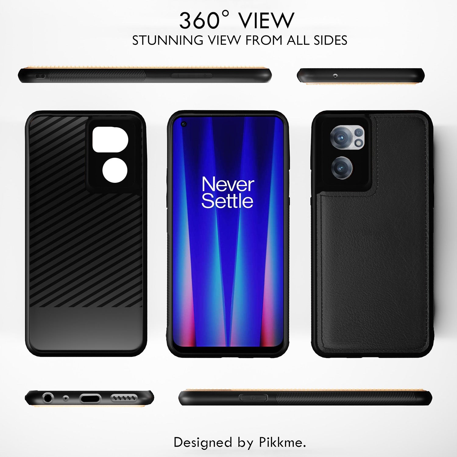 Pikkme OnePlus Nord Ce 2 5G Leather Back Case | Black