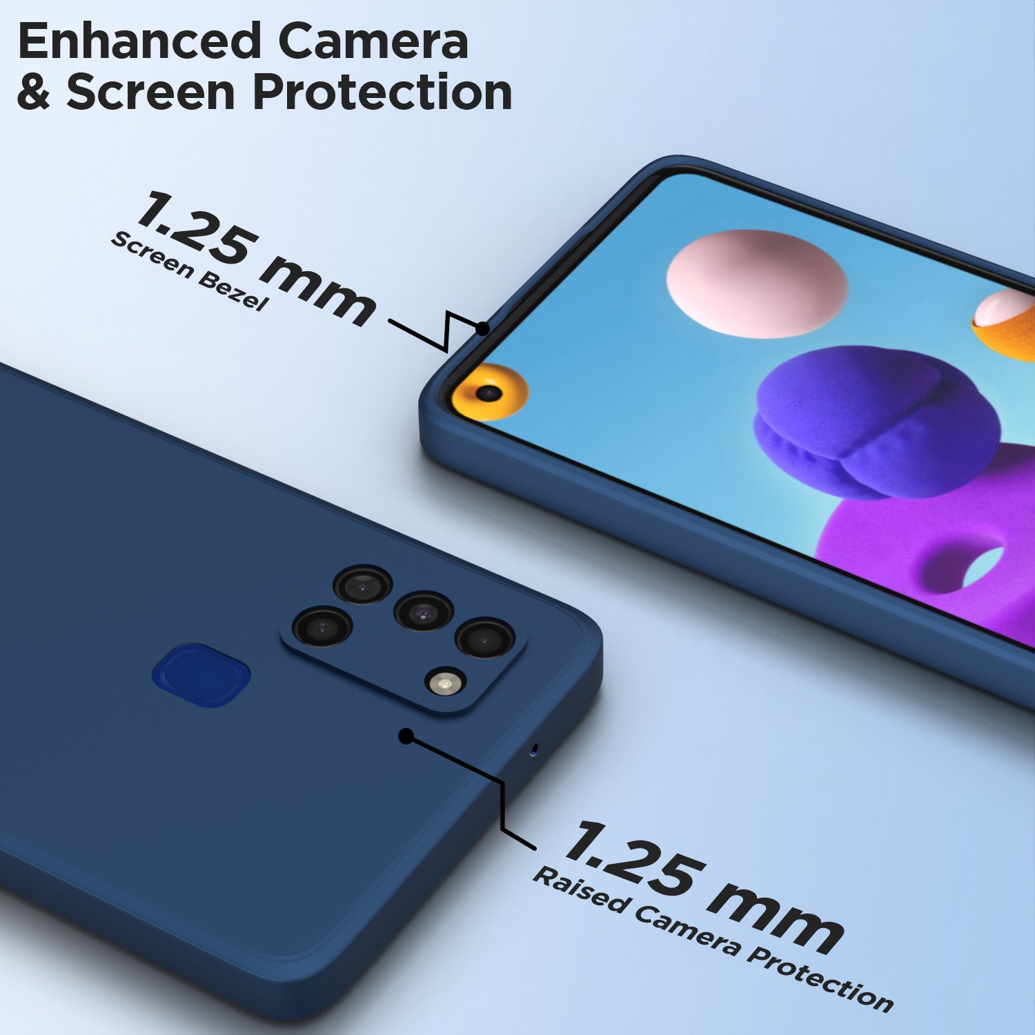 Pikkme Samsung Galaxy A21s Liquid Silicone Back Cover | Blue