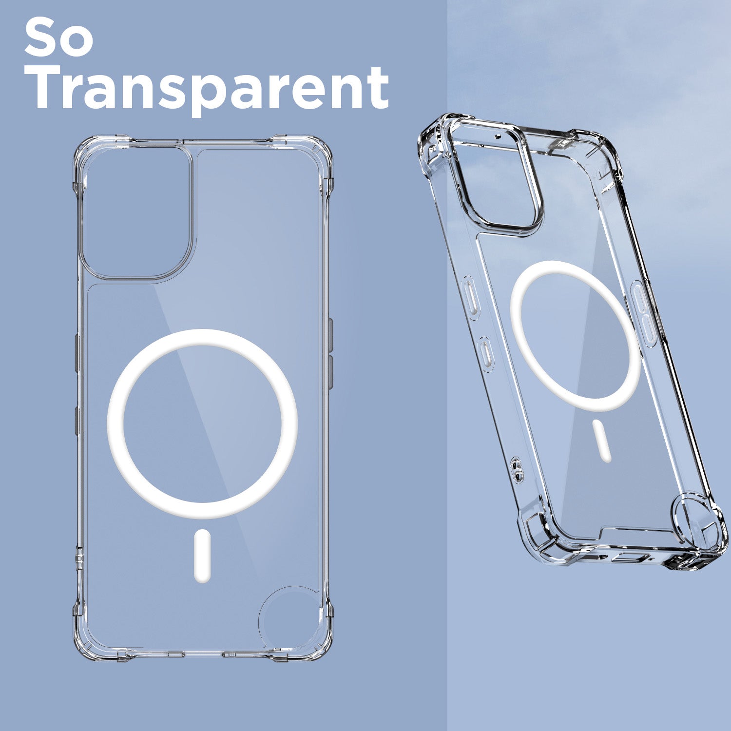 Pikkme CMF Phone 2 Pro 5G Mag-Safe Shockproof PC + TPU Back Cover (Transparent)
