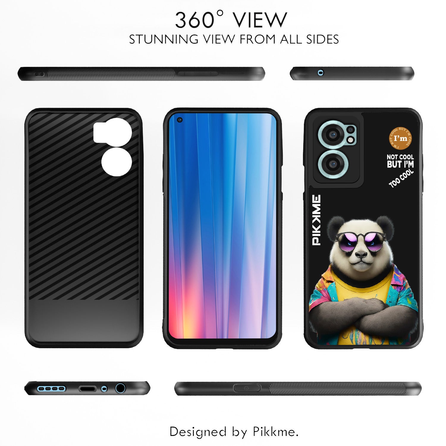 Pikkme Back Cover Pc Tpu + Printed Cool Funky Stylish Black Panda Swag Raised Edges Camera Protection |Bumper Case For OnePlus Nord Ce 2 5G