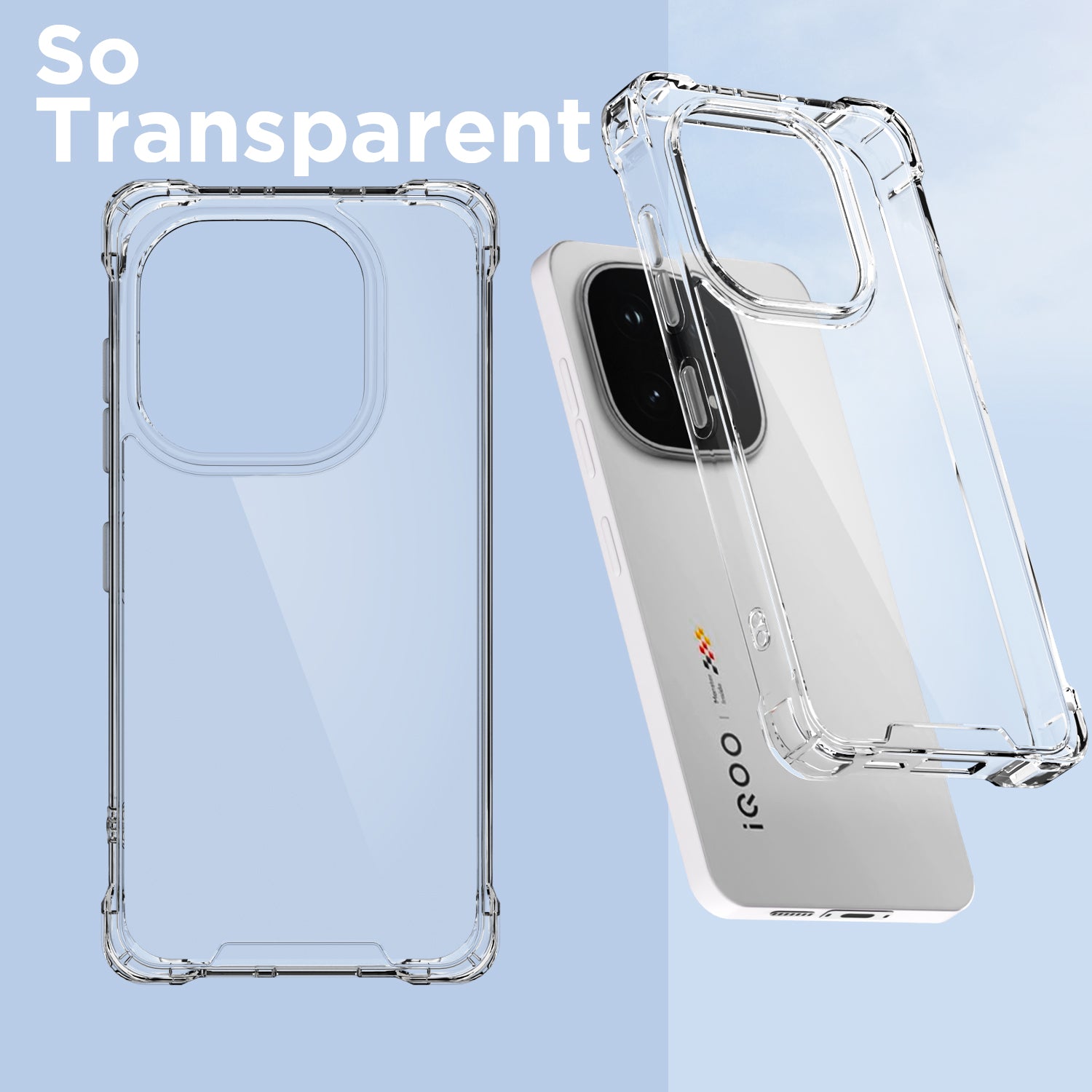 Pikkme iQOO 15 5G PC + TPU Crystal Clear Transparent Back Cover