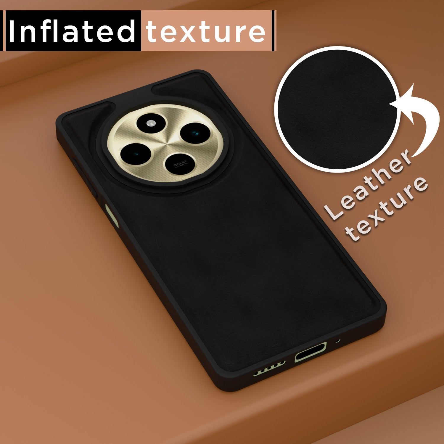 Pikkme Redmi A4 5G / Redmi 14C 5G / Poco C75 5G Premium Leatherback Case (Black)