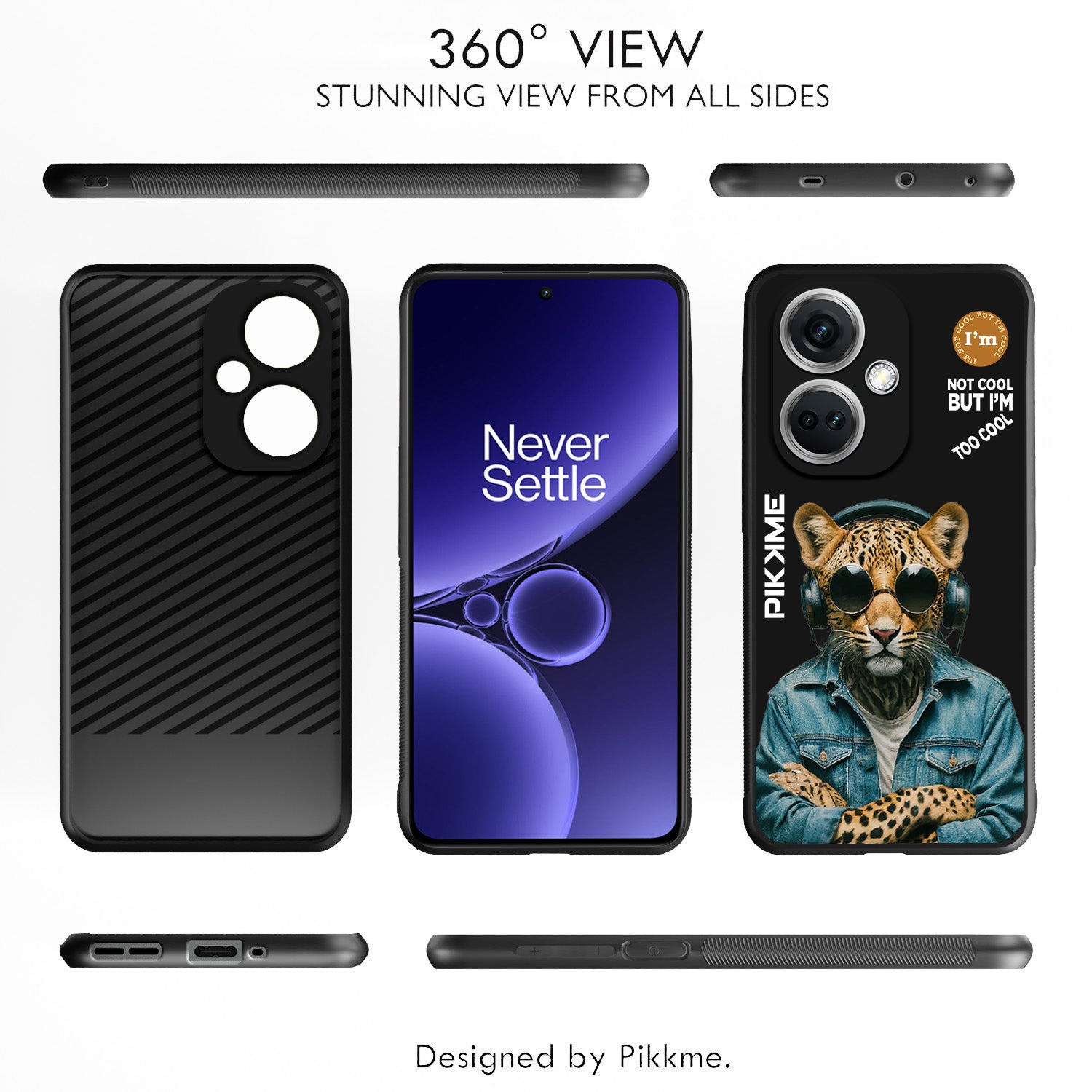 Pikkme Back Cover Pc Tpu + Printed Cool Funky Stylish Black Leopard Swag Raised Edges Camera Protection |Bumper Case For OnePlus Nord Ce 3 5G