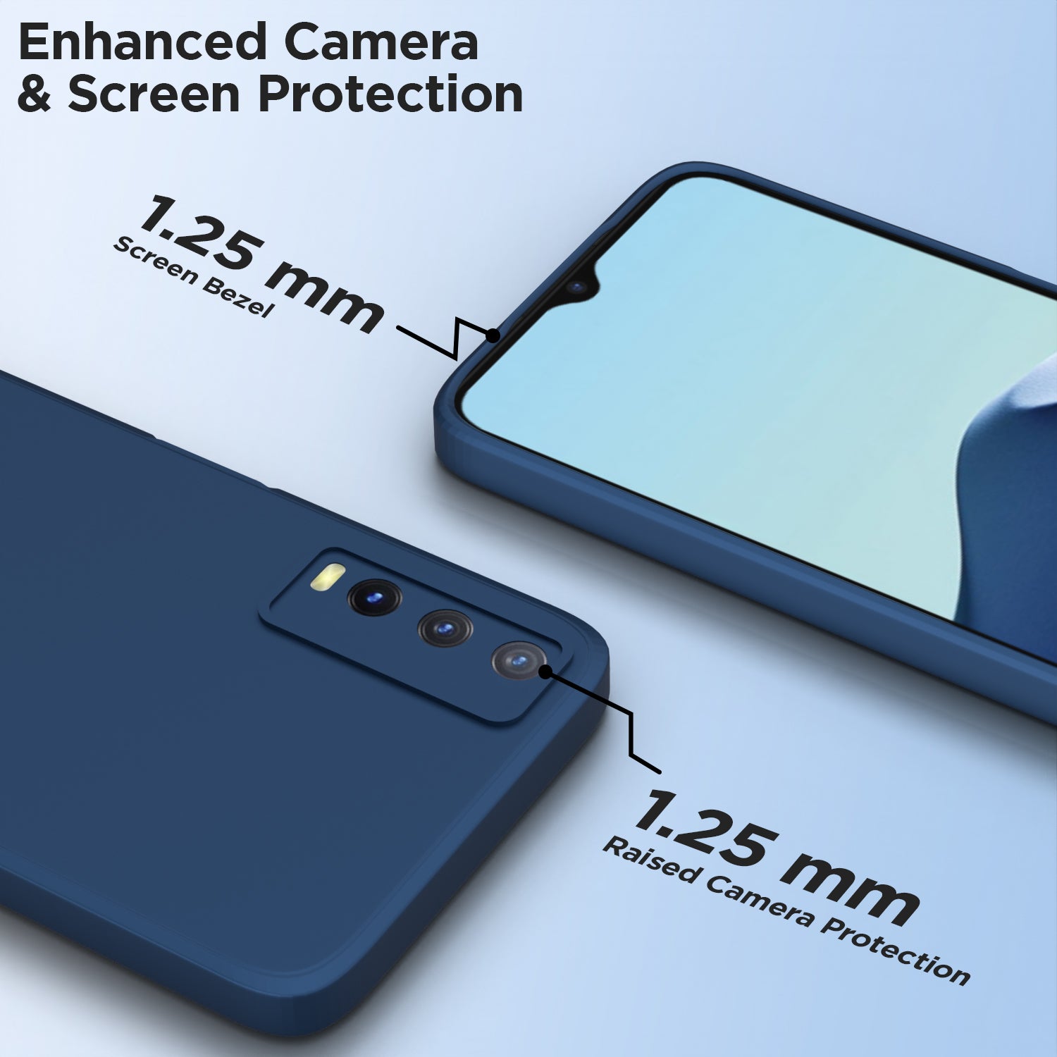 Pikkme Vivo Y12s / Y20 / Y20i / Y20G Liquid Silicone Back Cover | Blue