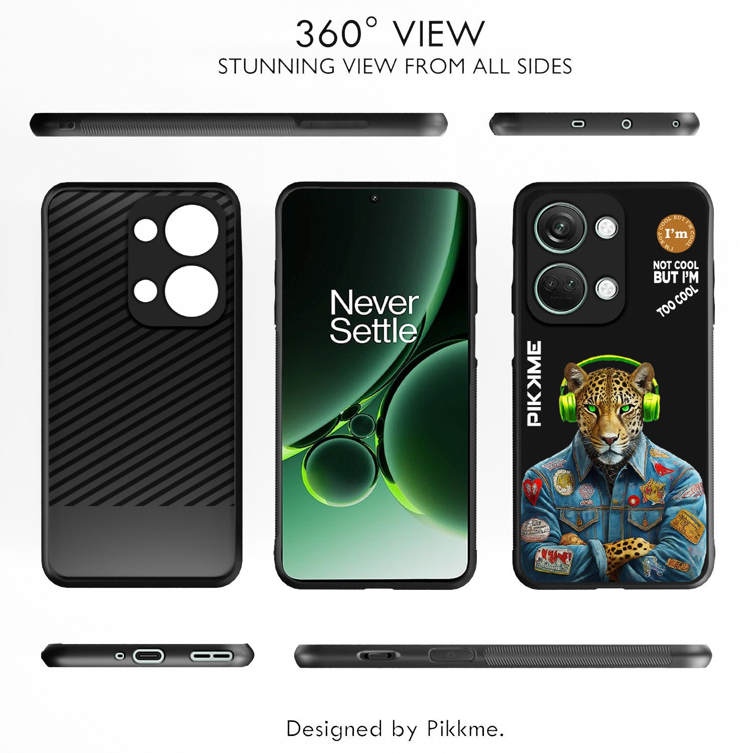 Pikkme Back Cover Pc Tpu + Printed Cool Funky Stylish Black Leopard Swag Raised Edges Camera Protection |Bumper Case For OnePlus Nord 3 5G