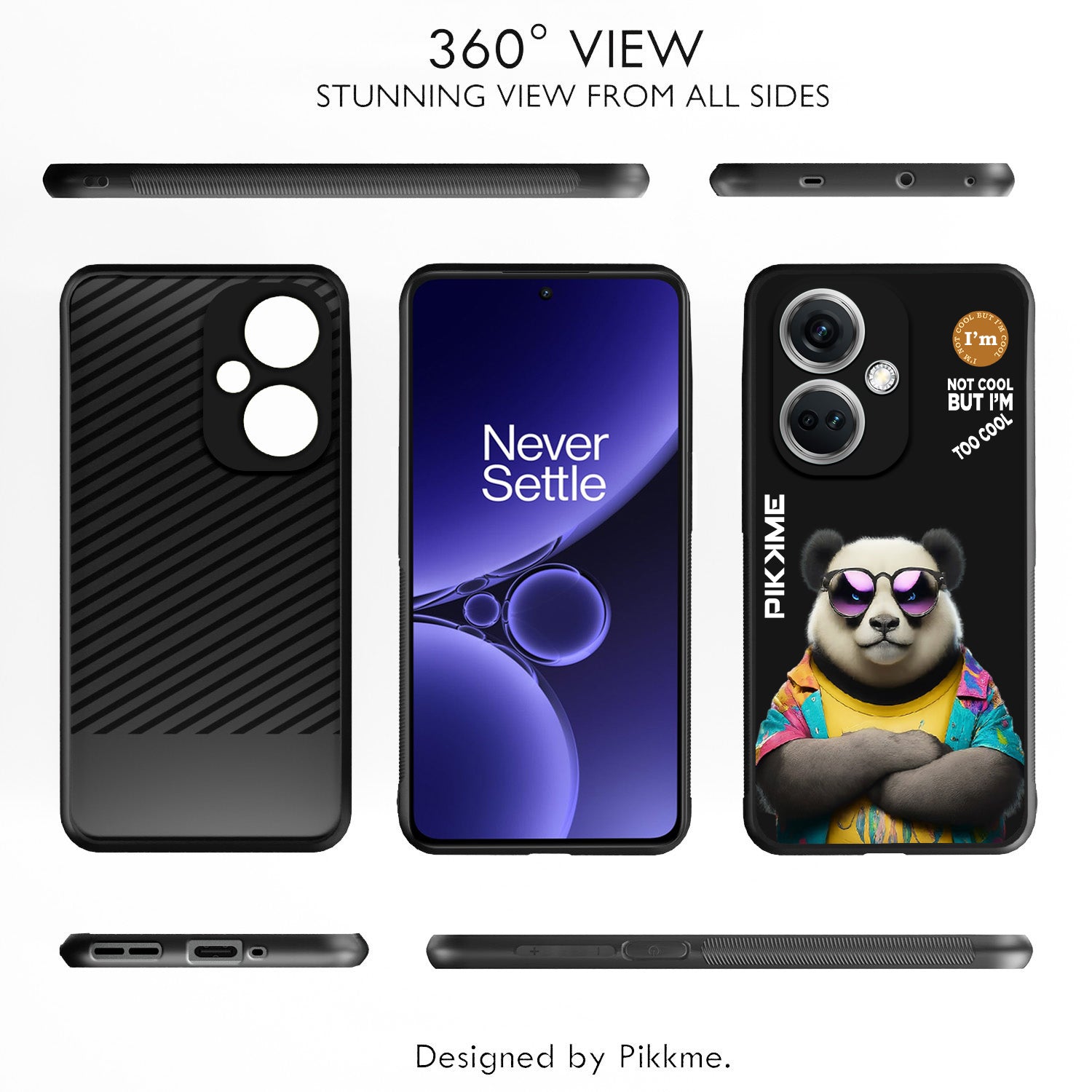 Pikkme Back Cover Pc Tpu + Printed Cool Funky Stylish Black Panda Swag Raised Edges Camera Protection |Bumper Case For OnePlus Nord Ce 3 5G