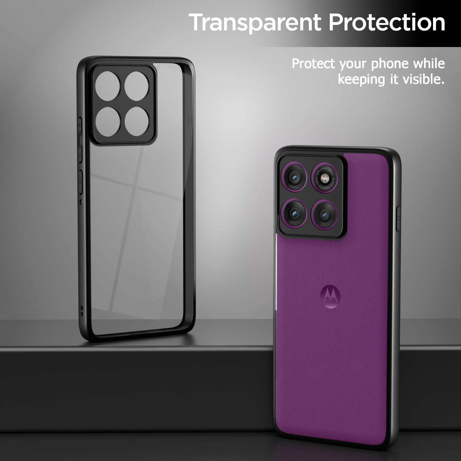 Pikkme Motorola Moto Edge 60 Pro 5G Eagle 2 Shockproof Sleek Hybrid Armor Back Cover (Black)