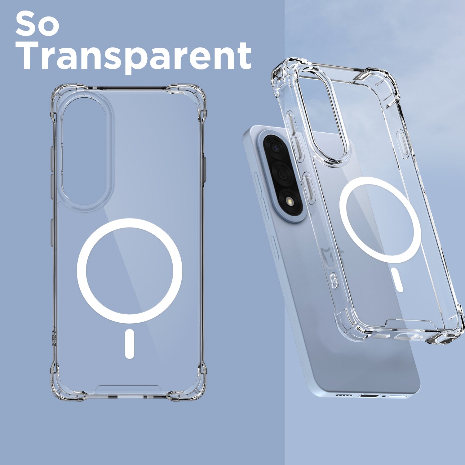 Pikkme OnePlus Nord 5 5G Mag-Safe Shockproof PC + TPU Back Cover (Transparent)