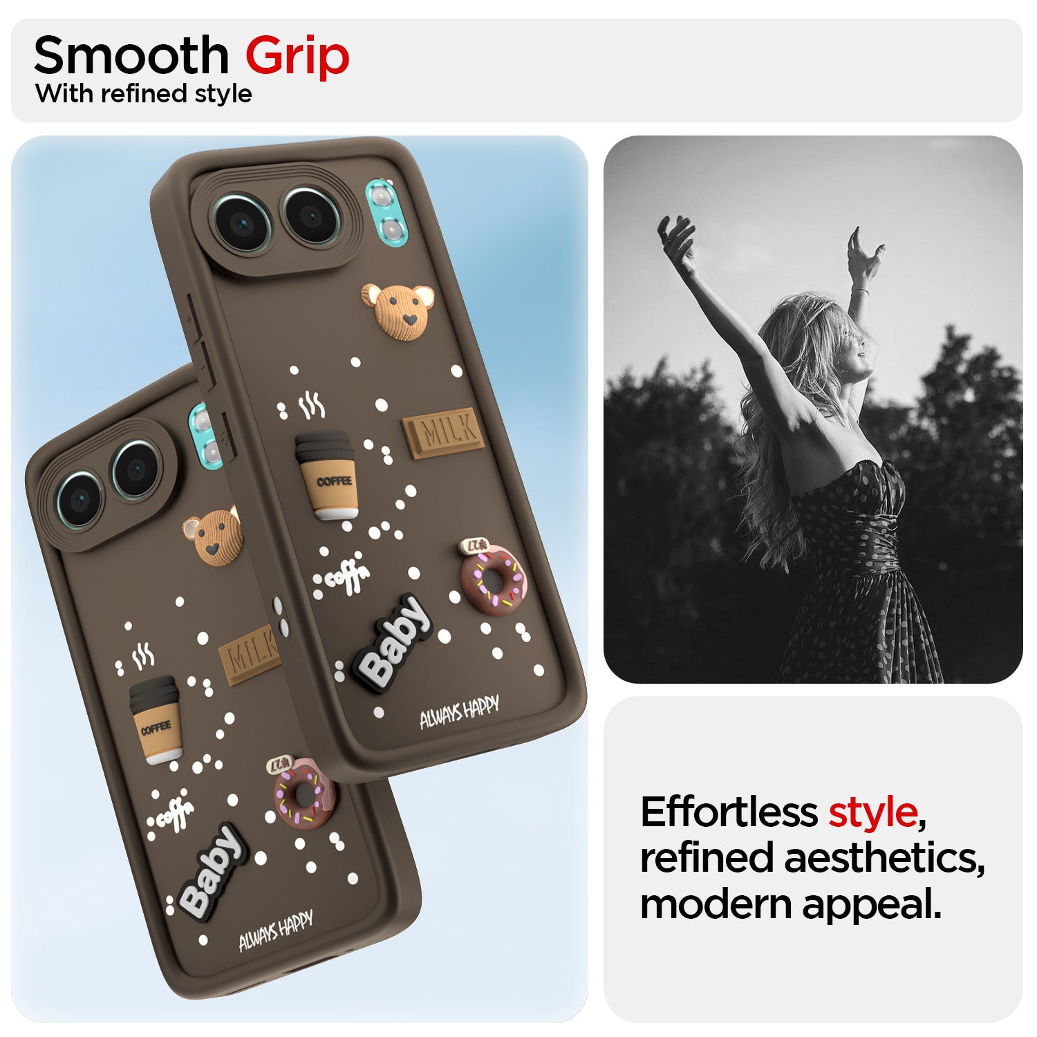 Pikkme OnePlus Nord 4 5G Cute Fun Cartoon 3D Bear Coffee Back Cover (Brown)