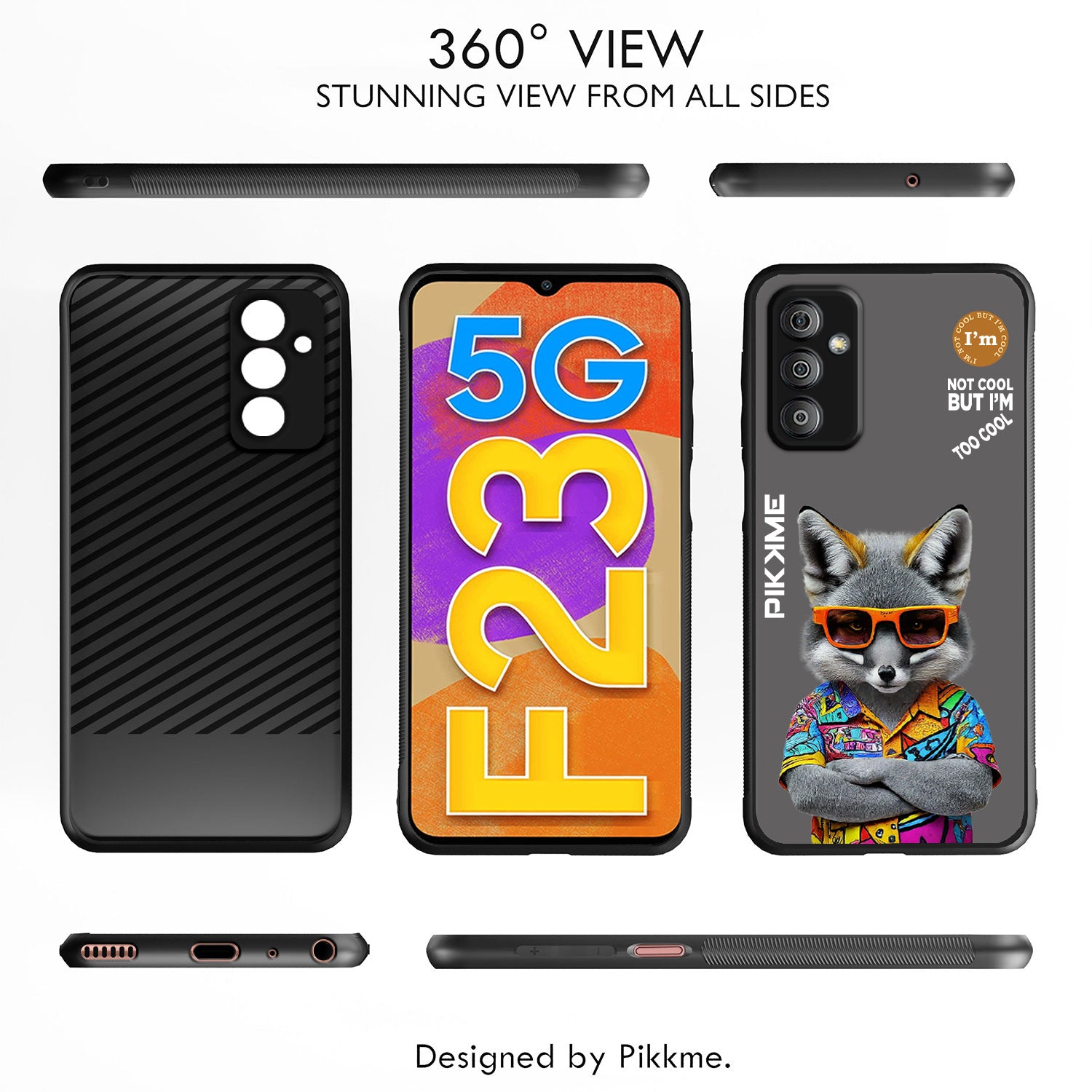 Pikkme Stylish Grey Wolf Swag Samsung Galaxy F23 5G Back Cover (Design 01)