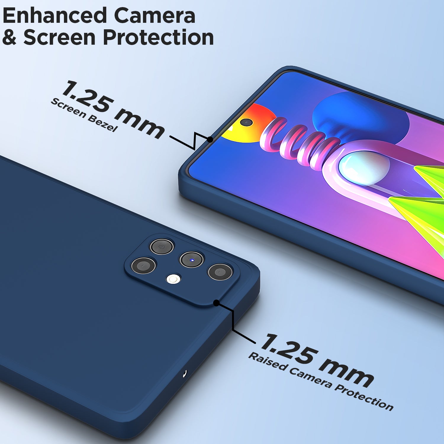 Pikkme Samsung Galaxy M51 Soft Matte Liquid Silicone Back Cover (Blue)