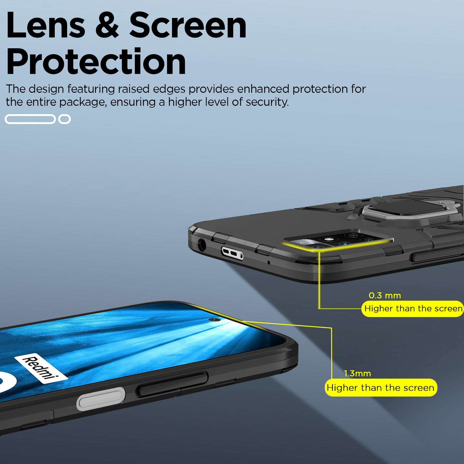 Pikkme Mi Redmi 10 Prime D5 Tough Armor Back Cover | Black