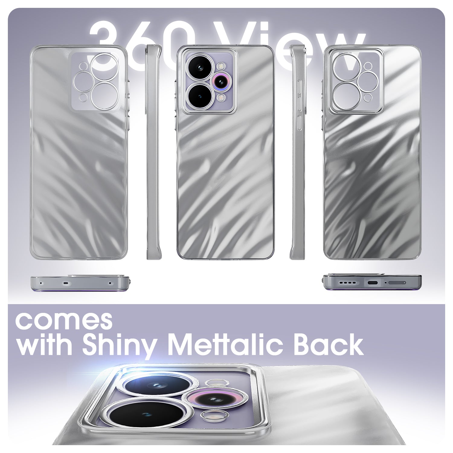 Pikkme Realme 15 Pro 5G Swirl Design Silver Forest Back Cover (Silver)