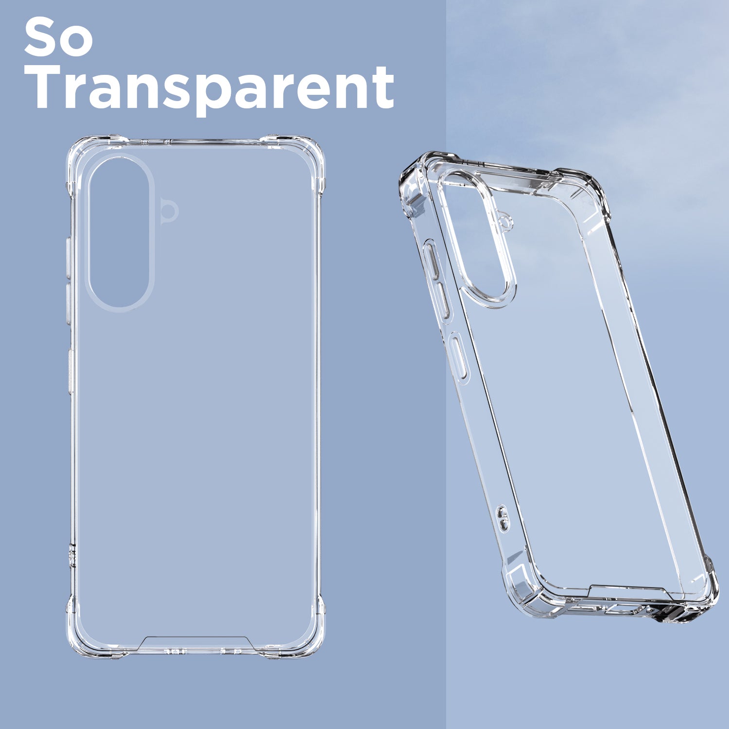 Pikkme Samsung Galaxy A56 5G PC + TPU Crystal Clear Transparent Back Cover (Transparent)