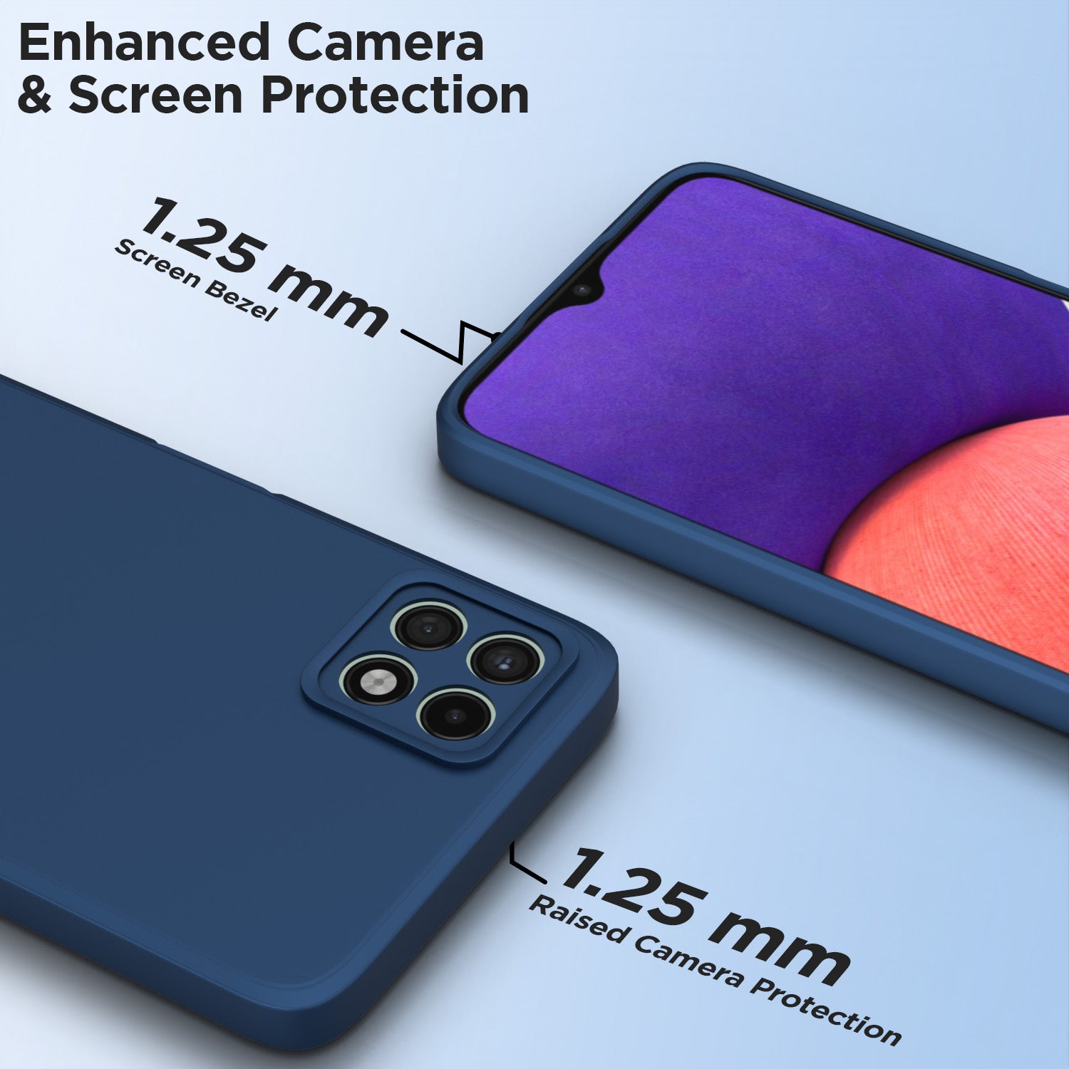 Pikkme Samsung Galaxy A22 5G Liquid Silicone Back Cover | Blue