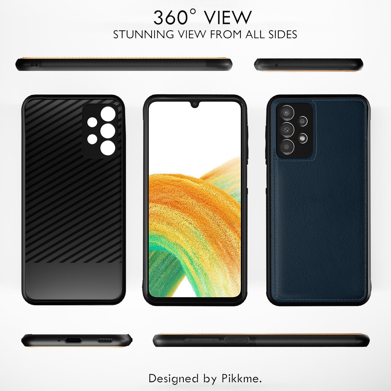 Pikkme Samsung Galaxy A33 5G Leatherback Back Case | Blue