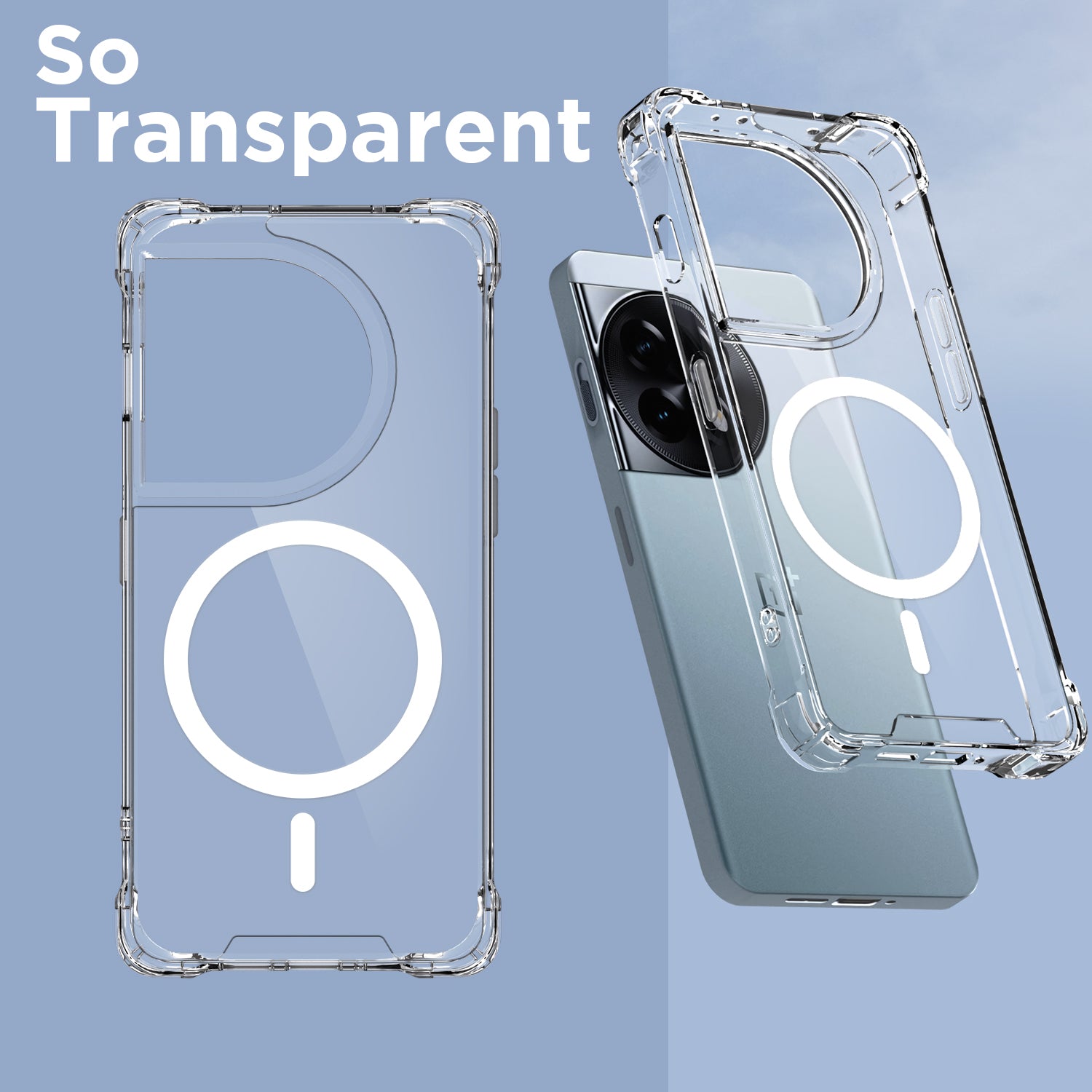 Transparent mag-safe MagSafe back cover for OnePlus 11R 5G – Pikkme – photo 2