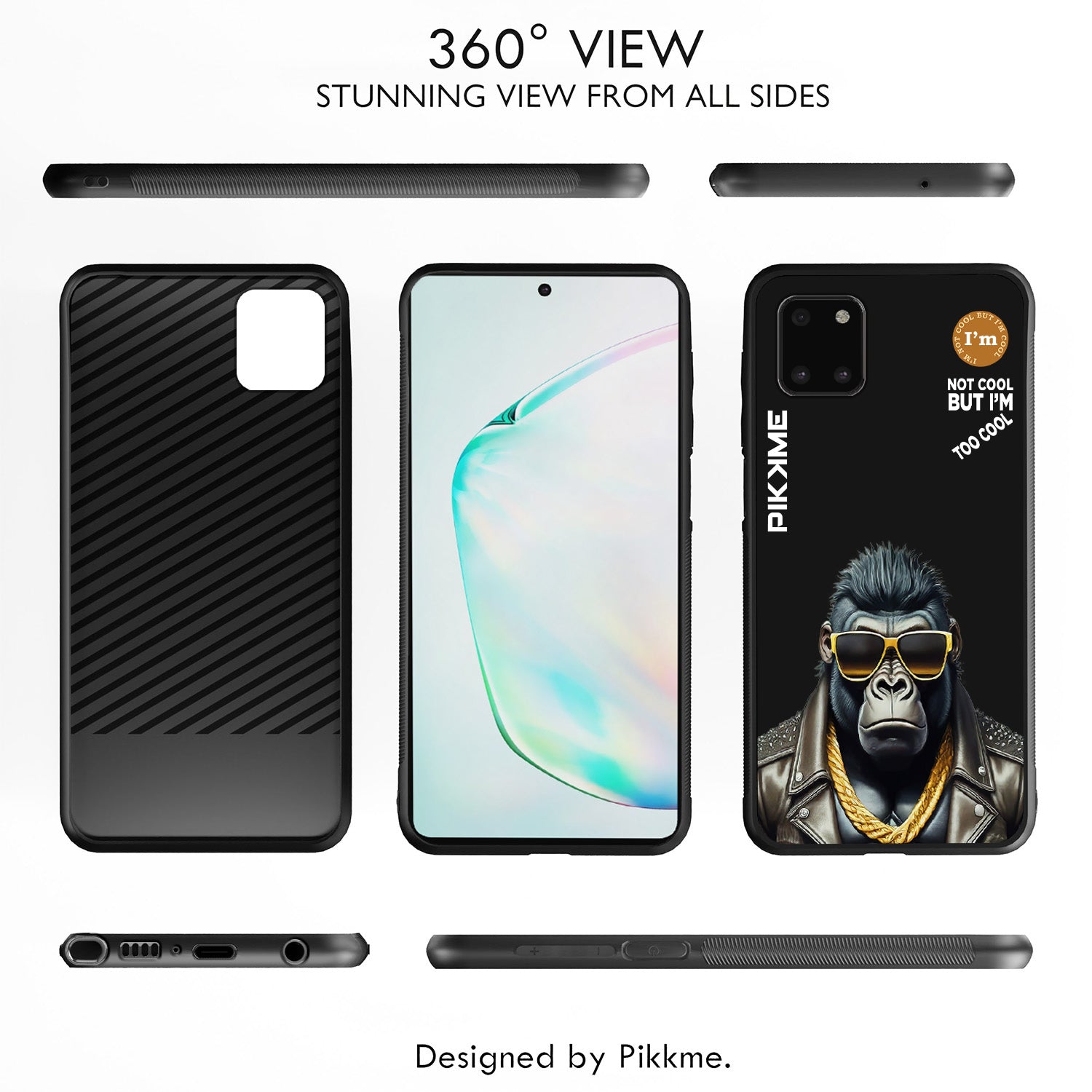 Pikkme Black Gorilla Swag Samsung Galaxy Note 10 Lite Nim2 Back Cover (Design 07)