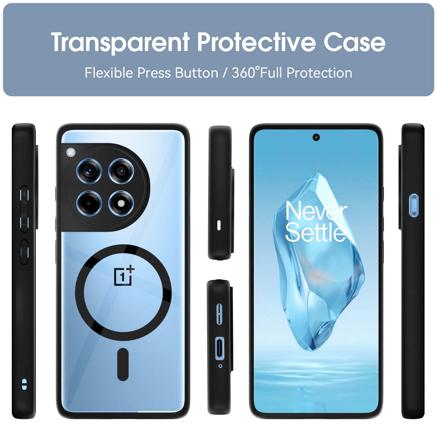 Pikkme OnePlus 12R 5G Eagle 2 Magsafe Back Cover (Black)
