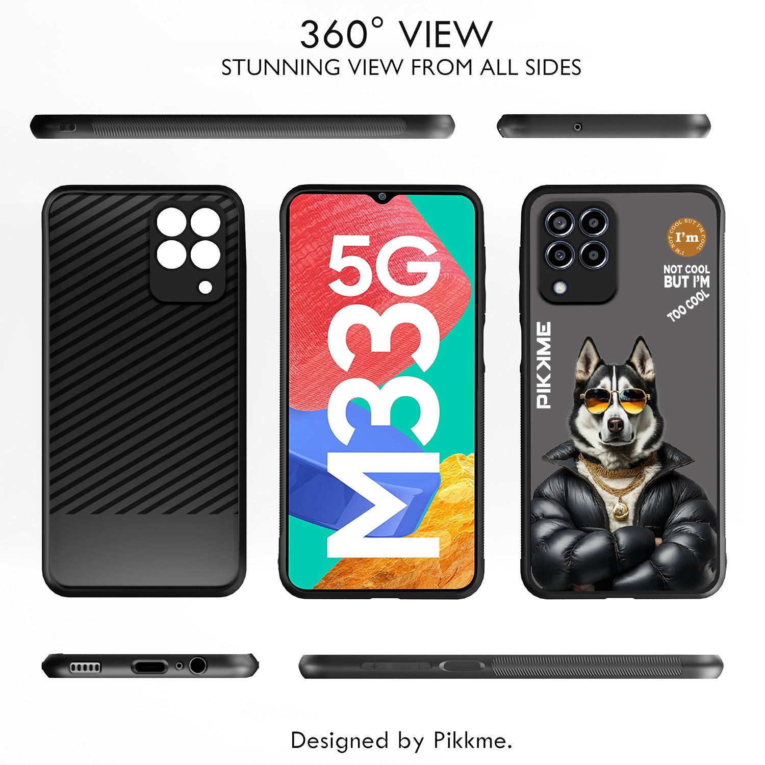 Pikkme Grey Dog Swag Samsung Galaxy M33 5G Nim2 Back Cover (Design 02)