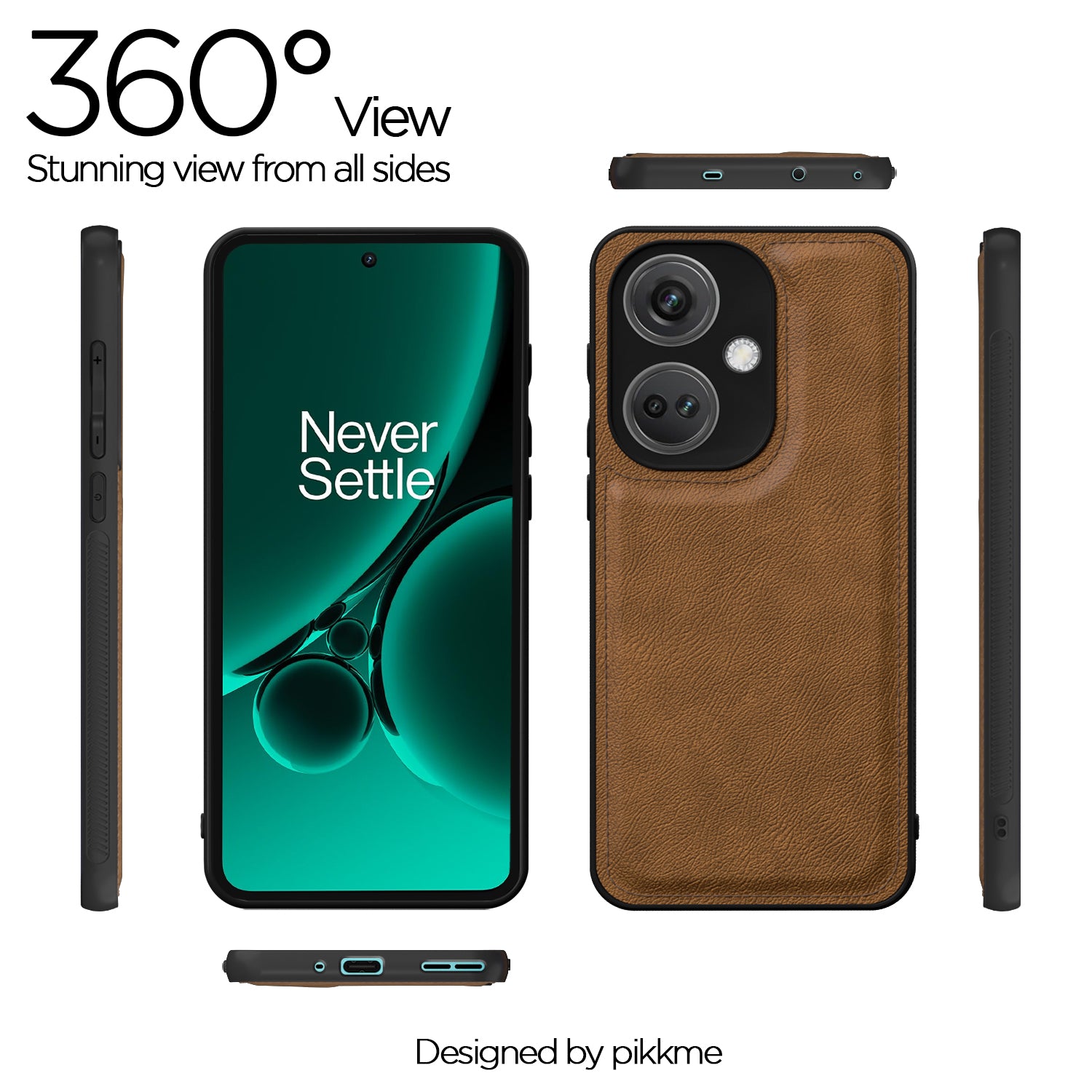 Pikkme OnePlus Nord Ce 3 5G Leather Back Case | Brown