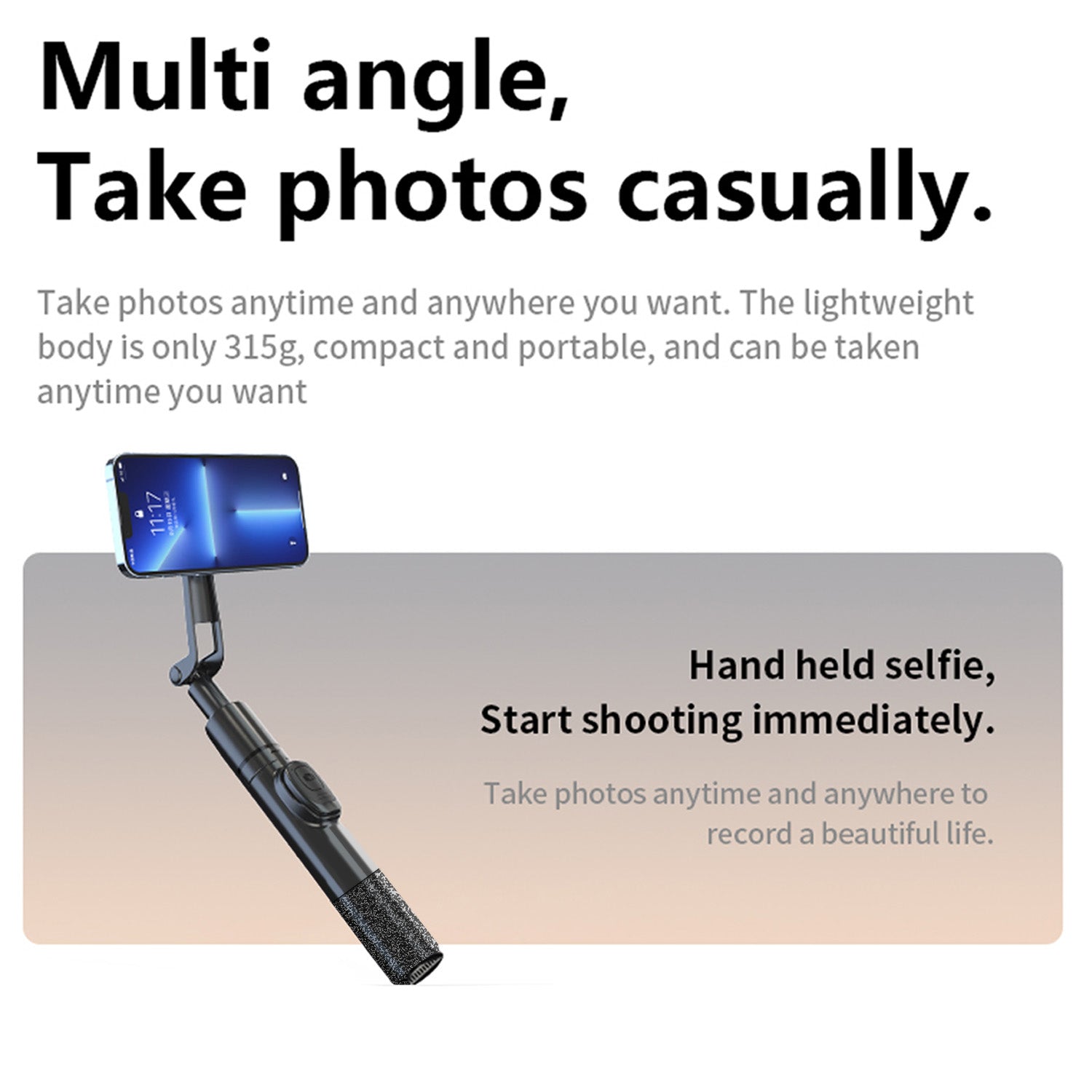 Pikkme Wireless Selfie Stick Tripod with Bluetooth Remote & Phone Holder