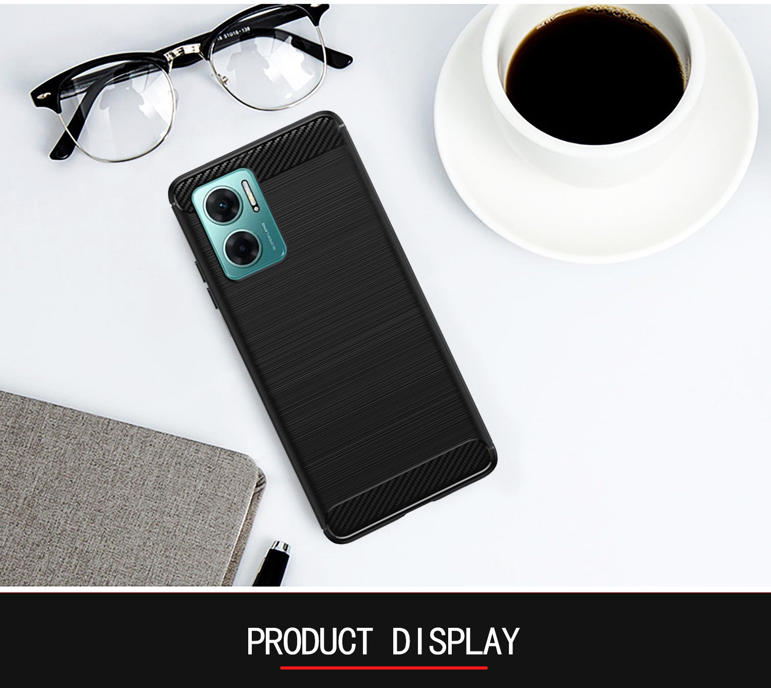 Pikkme Redmi 11 Prime 5G Carbon Fibre Black Cover (Black)