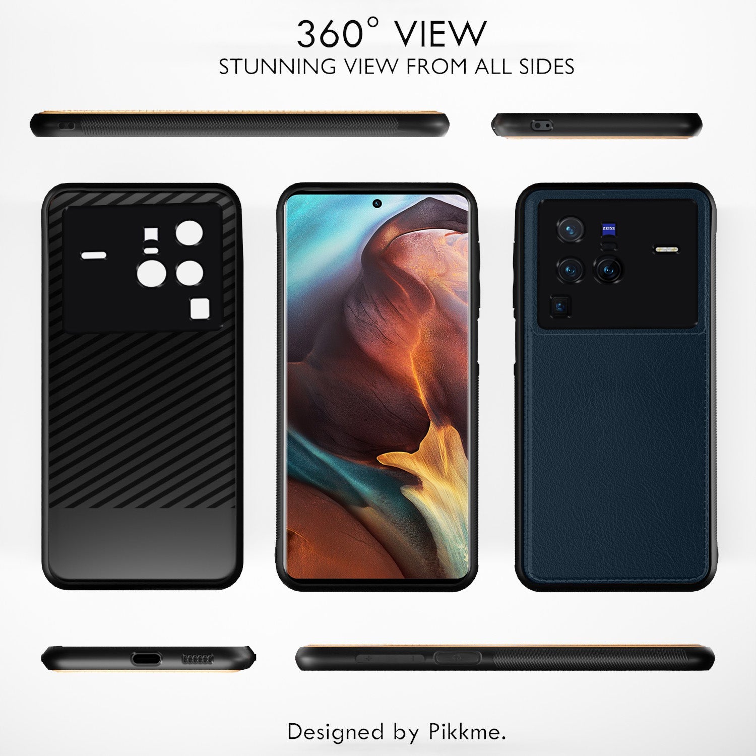 Pikkme Vivo X80 Pro Leatherback Back Case | Blue