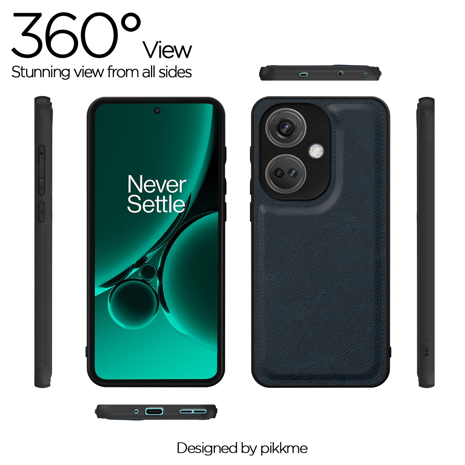 Pikkme OnePlus Nord Ce 3 5G Leatherback Back Case | Blue