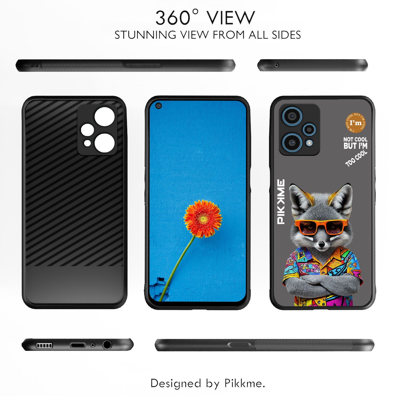 Pikkme Back Cover Pc Tpu + Printed Cool Funky Stylish Grey Wolf Swag Raised Edges Camera Protection |Bumper Case For Realme 9 Pro (Design 01)